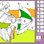 Soustractions, colorier les clowns