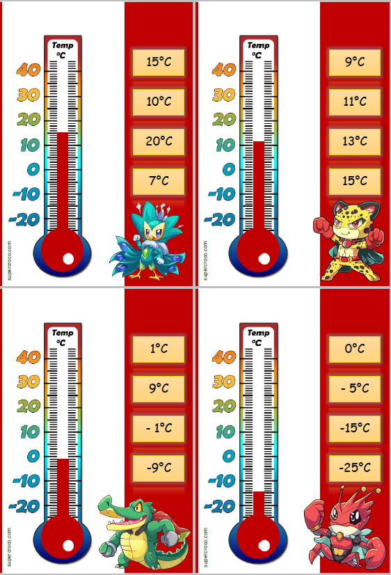 Jeu des thermomètres niveau 3