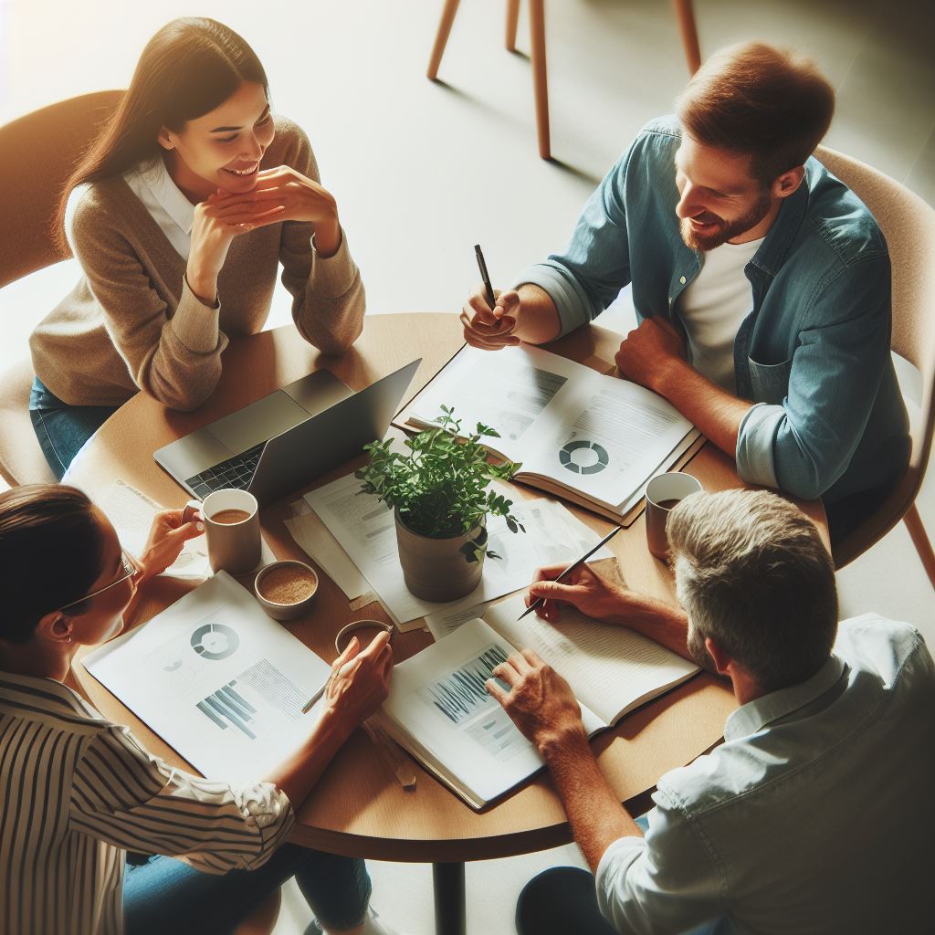 Des professionnels de l'éducation discutent ensemble autour d'un enfant dyscalculique, illustrant la collaboration nécessaire pour fournir un soutien complet et efficace.