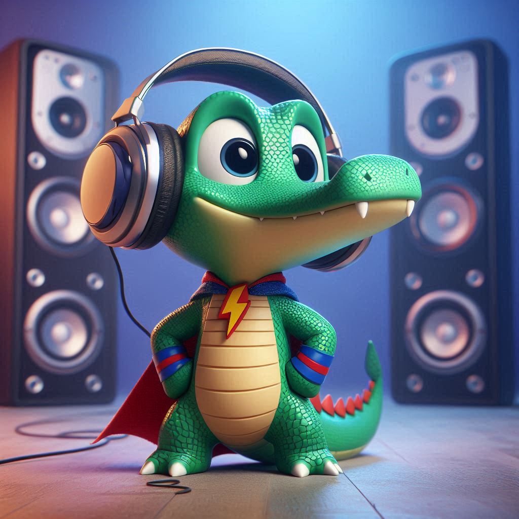 Chansons pour Apprendre Un Super Croco avec des enceintes
