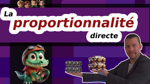 Image illustrant le titre de la vidéo, le personnage Super Croco et une situation de proportionnalité directe, destinée aux élèves de CP et CE1.