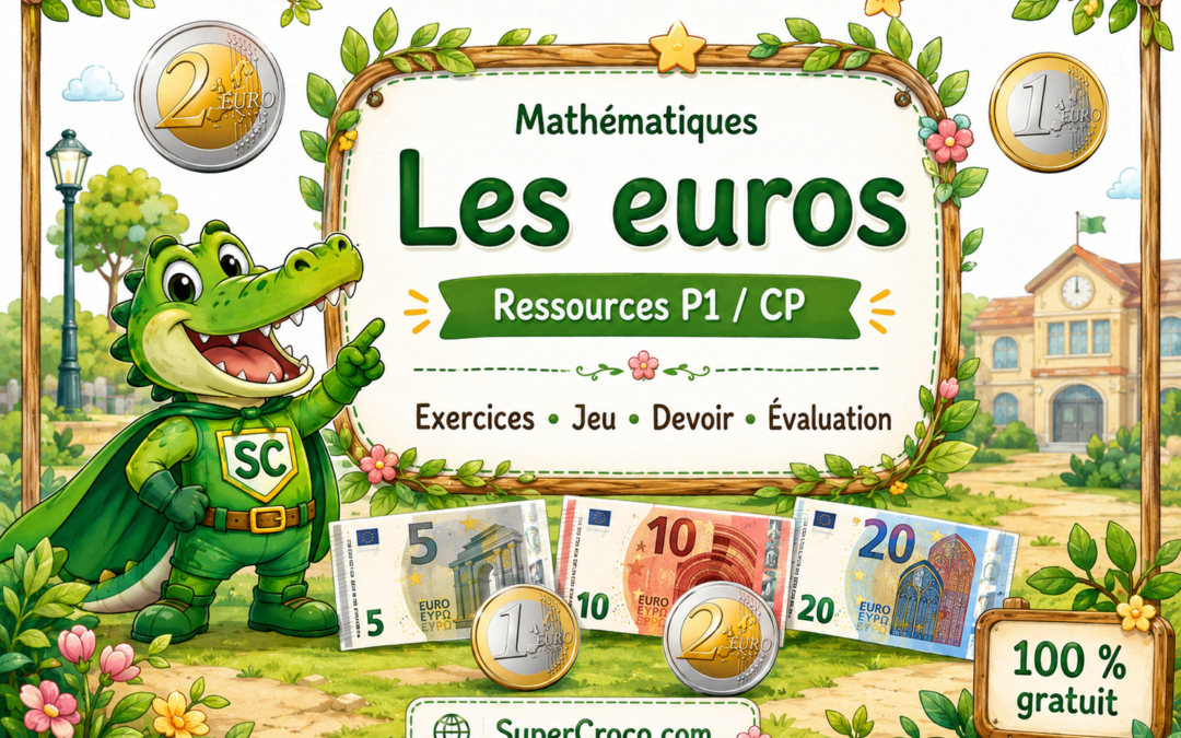 Les euros en P1 / CP : exercices, jeu, devoir et évaluation