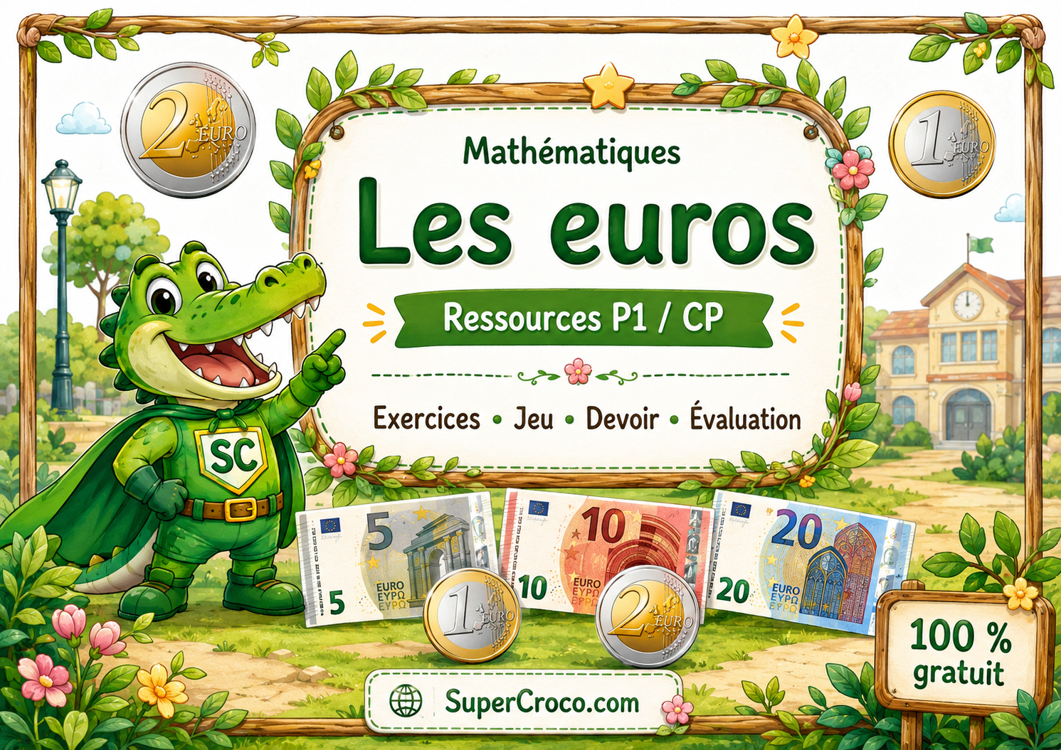 les-euros-Première-Primaire-cp-ressources-pedagogiques Ressources sur les euros pour les élèves de P1 et CP : exercices, jeu, devoir et évaluation