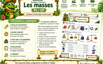 Masses P1 / CP – Exercices, devoir, évaluation et activités