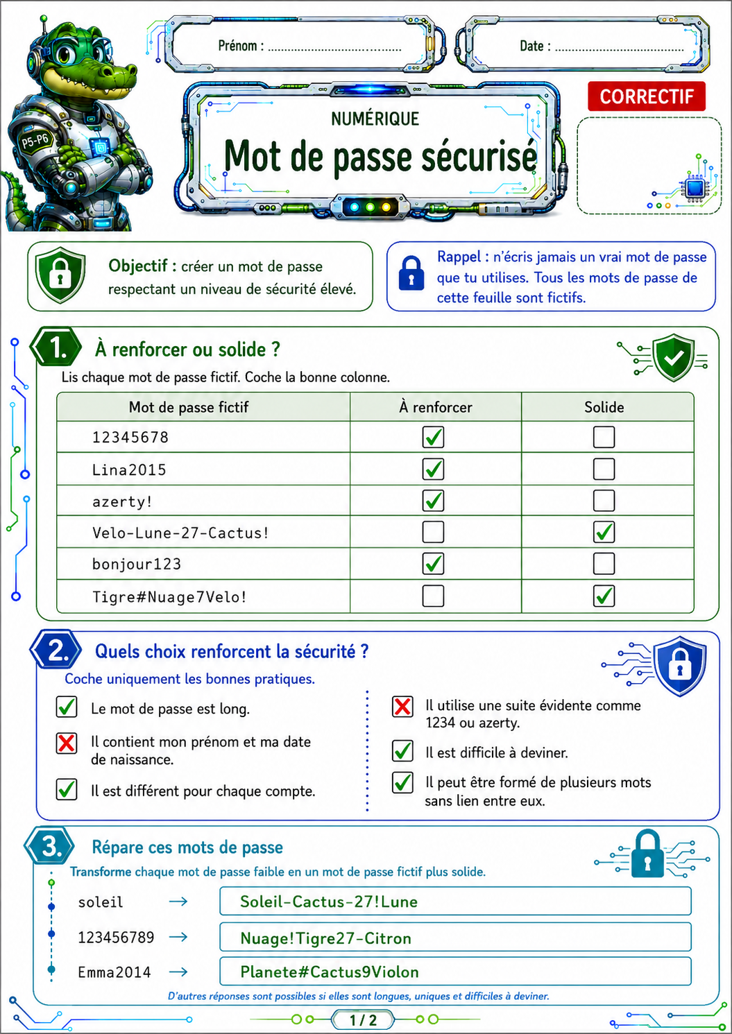 Mot de passe sécurisé – Exercices de numérique P5 CM2 – Image 4