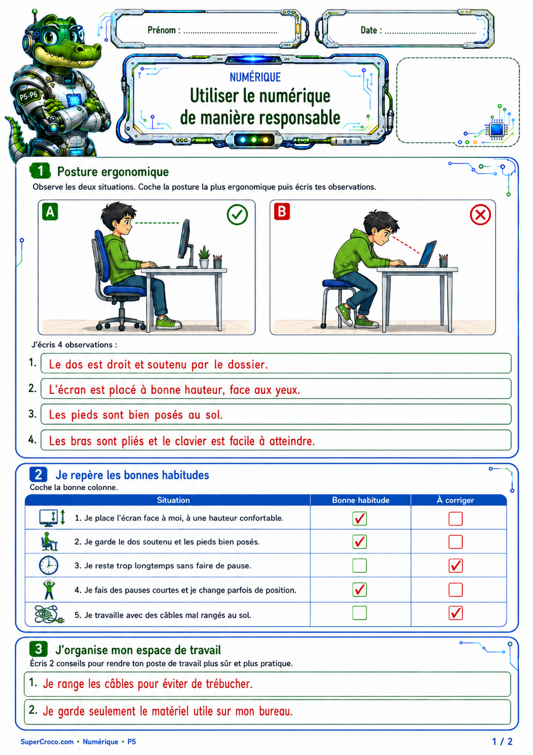 Utiliser le numérique de manière responsable – Exercices P5 / CM2 – Image 3