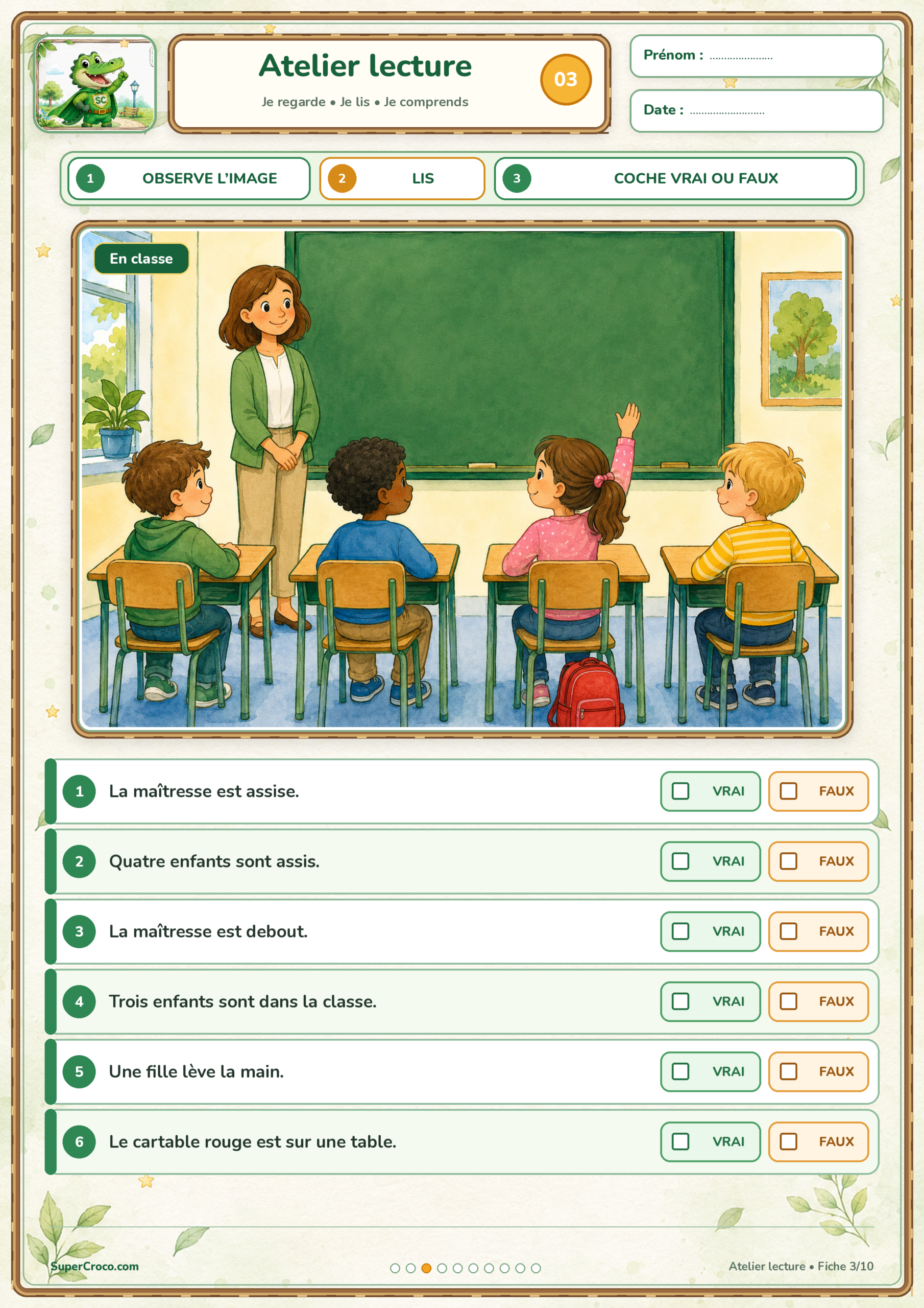 Atelier lecture - Phrases et images - Première Primaire / CP – Image 10
