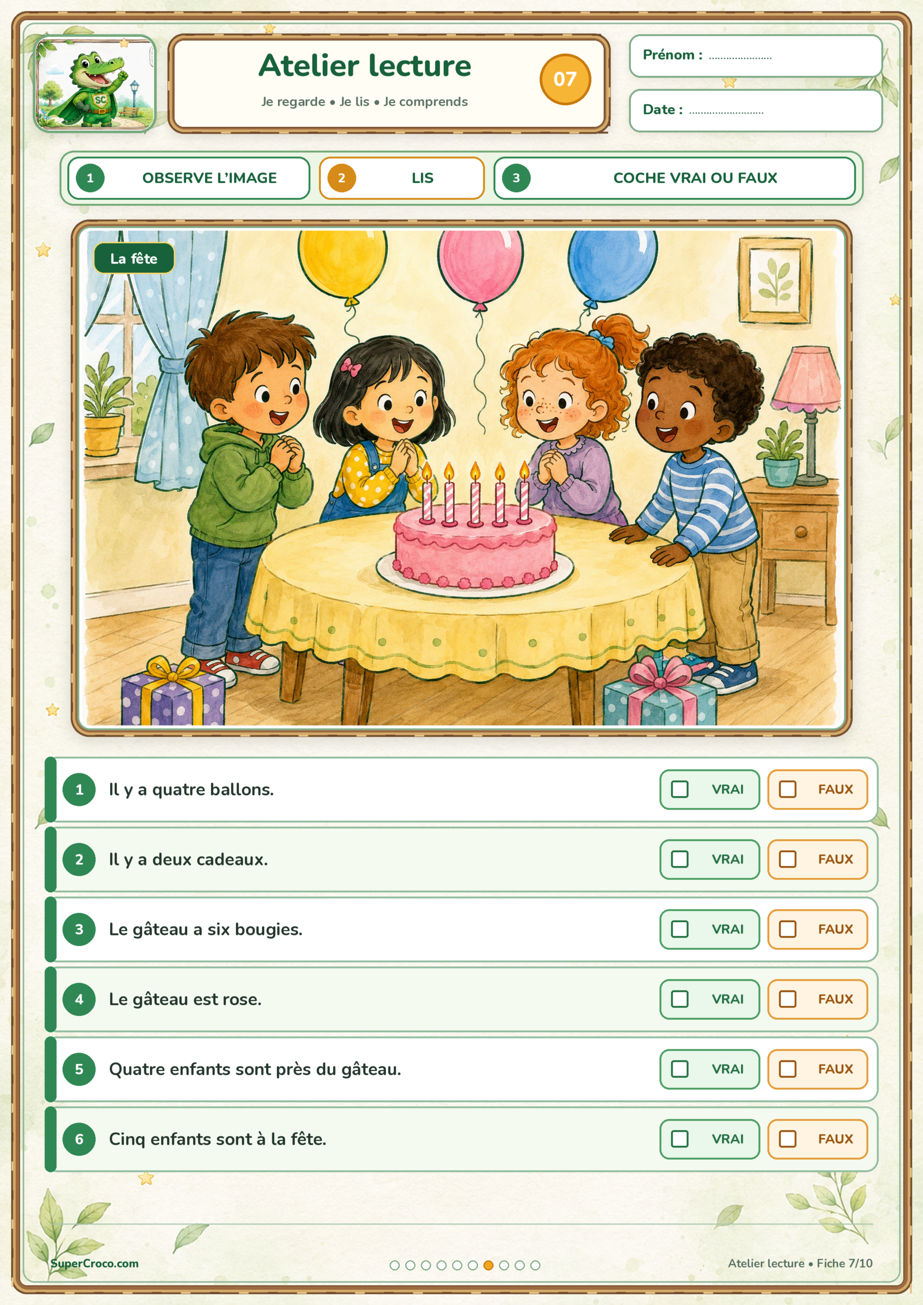 Atelier lecture - Phrases et images - Première Primaire / CP – Image 6