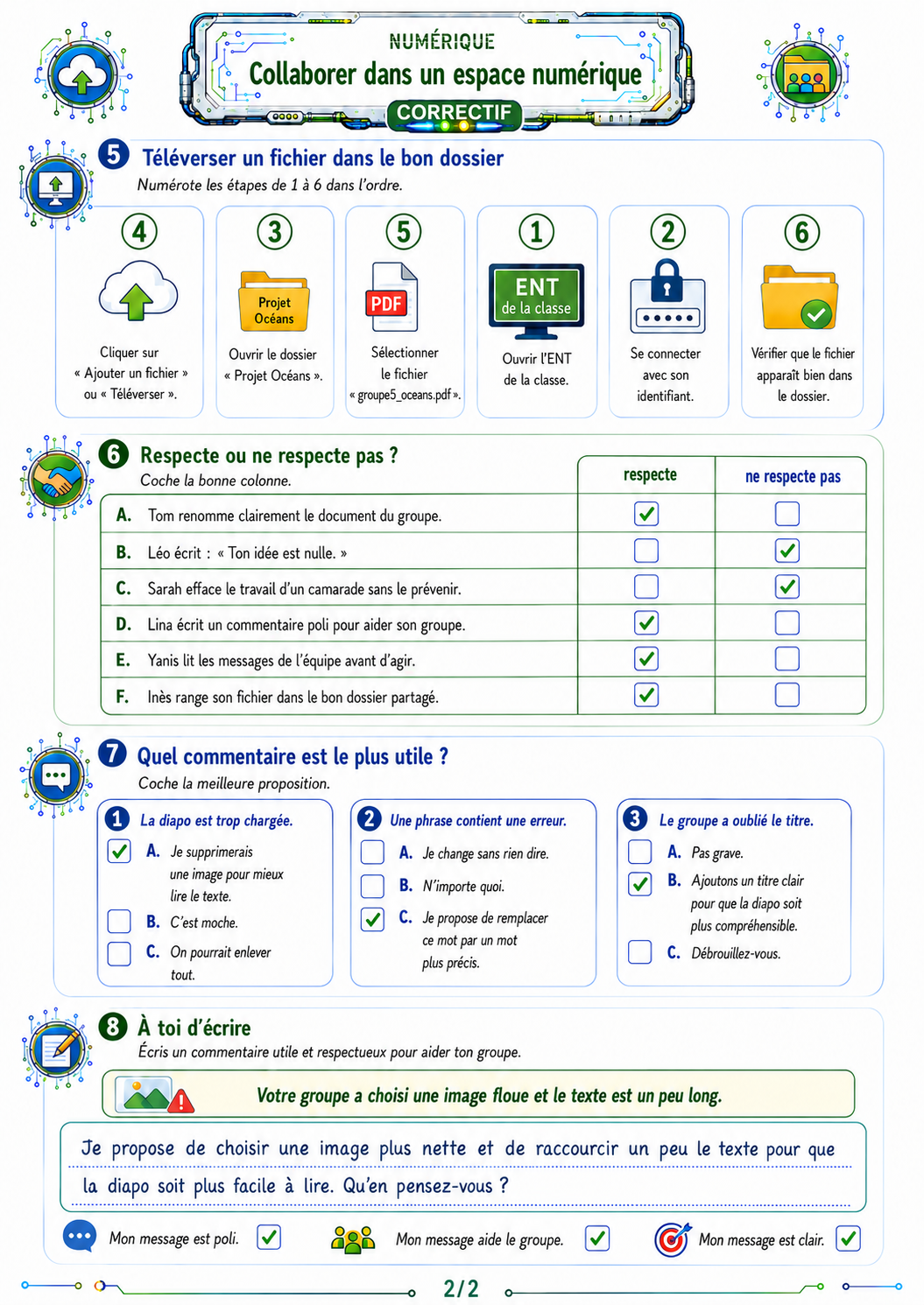 Collaborer dans un espace numérique – Exercices de numérique P5 / CM2 – Image 3
