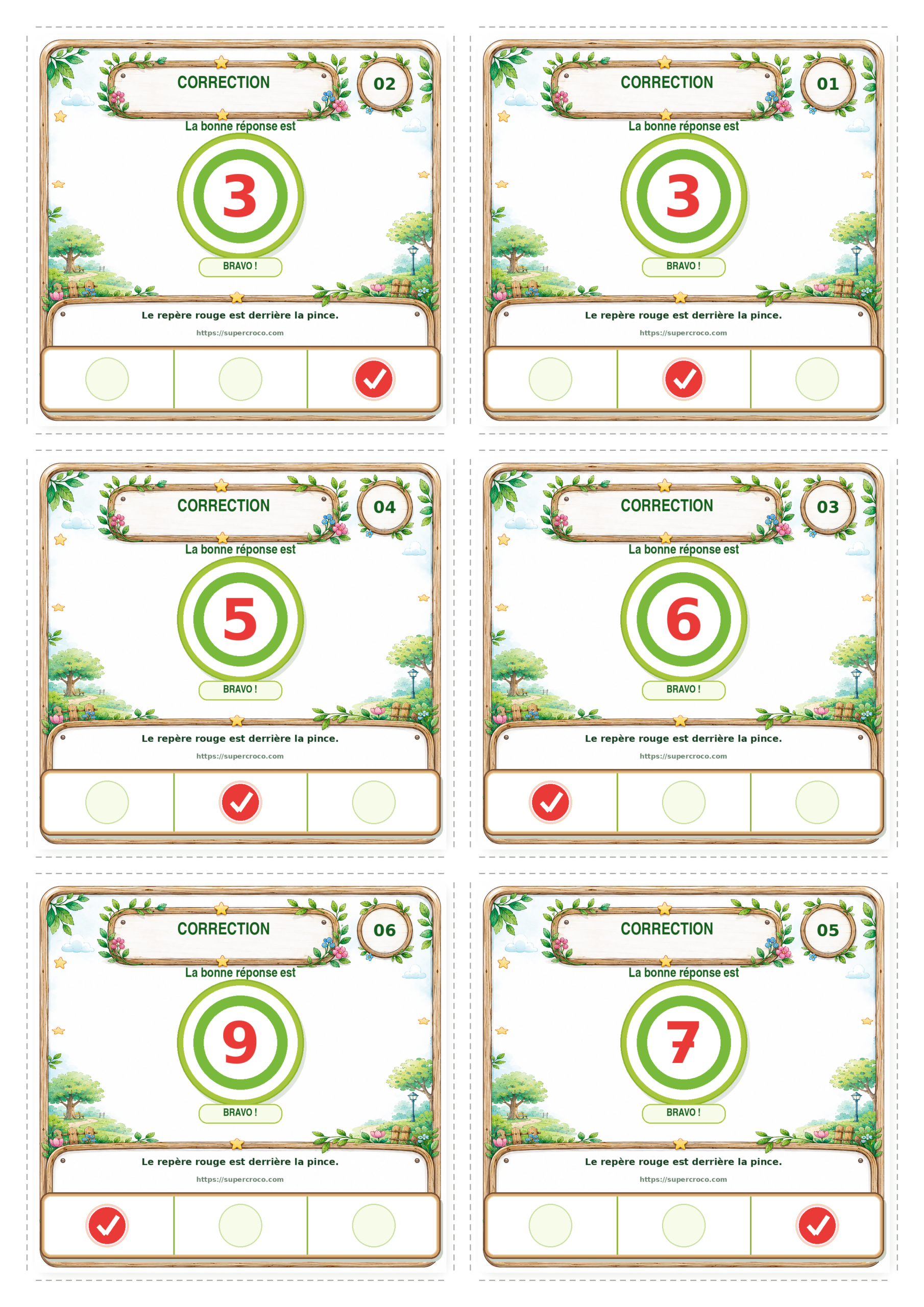 Droite des nombres jusqu’à 10 – Jeu de cartes à pince P1 / CP – Image 4