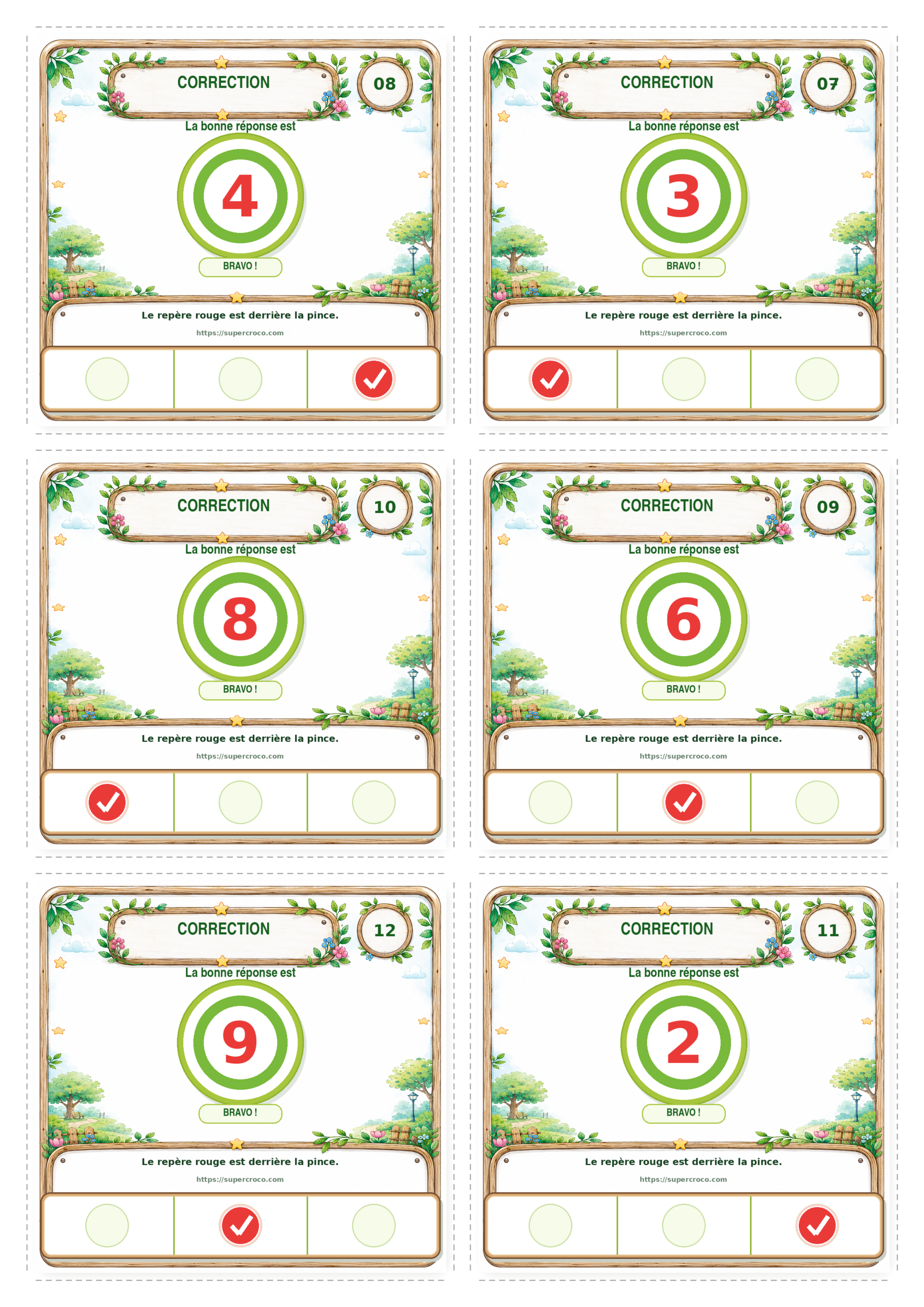 Droite des nombres jusqu’à 10 – Jeu de cartes à pince P1 / CP – Image 6
