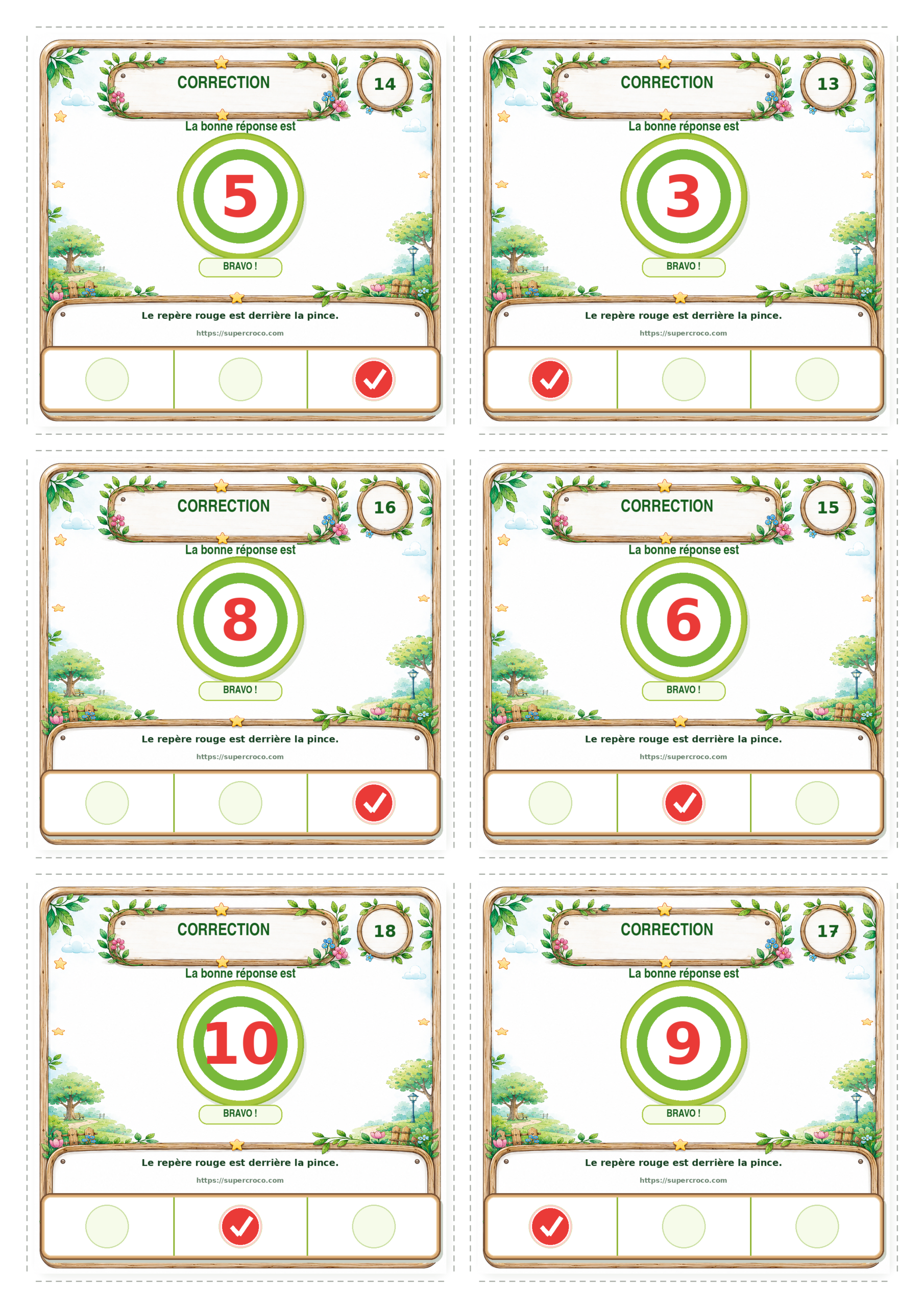 Droite des nombres jusqu’à 10 – Jeu de cartes à pince P1 / CP – Image 8