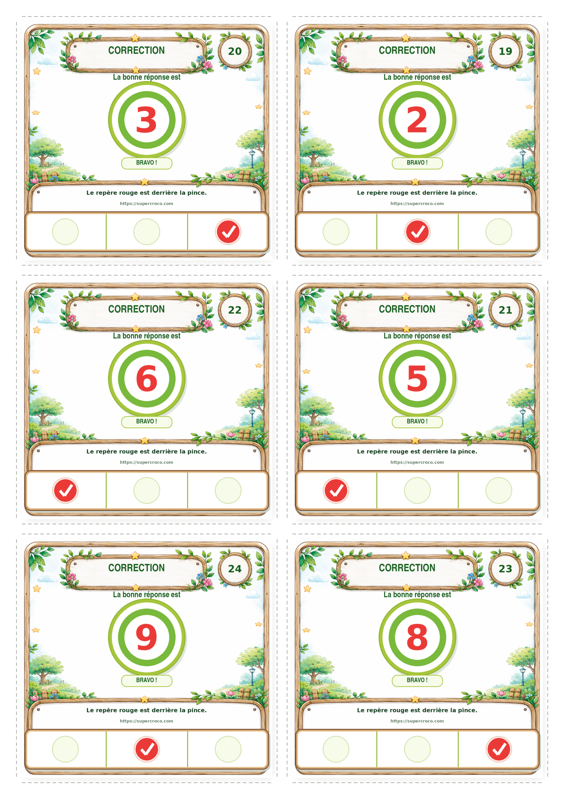 Droite des nombres jusqu’à 10 – Jeu de cartes à pince P1 / CP – Image 10