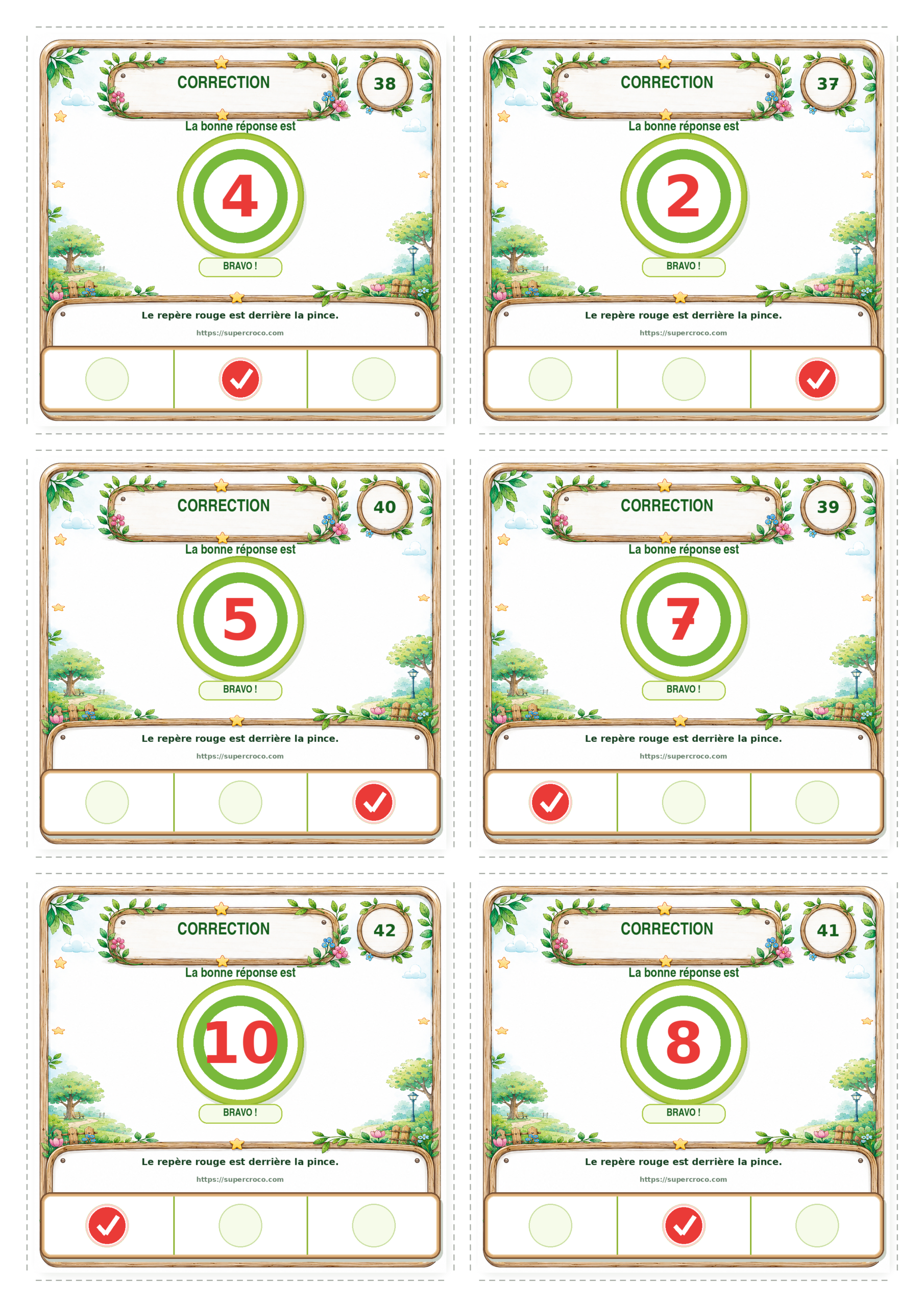 Droite des nombres jusqu’à 10 – Jeu de cartes à pince P1 / CP – Image 16