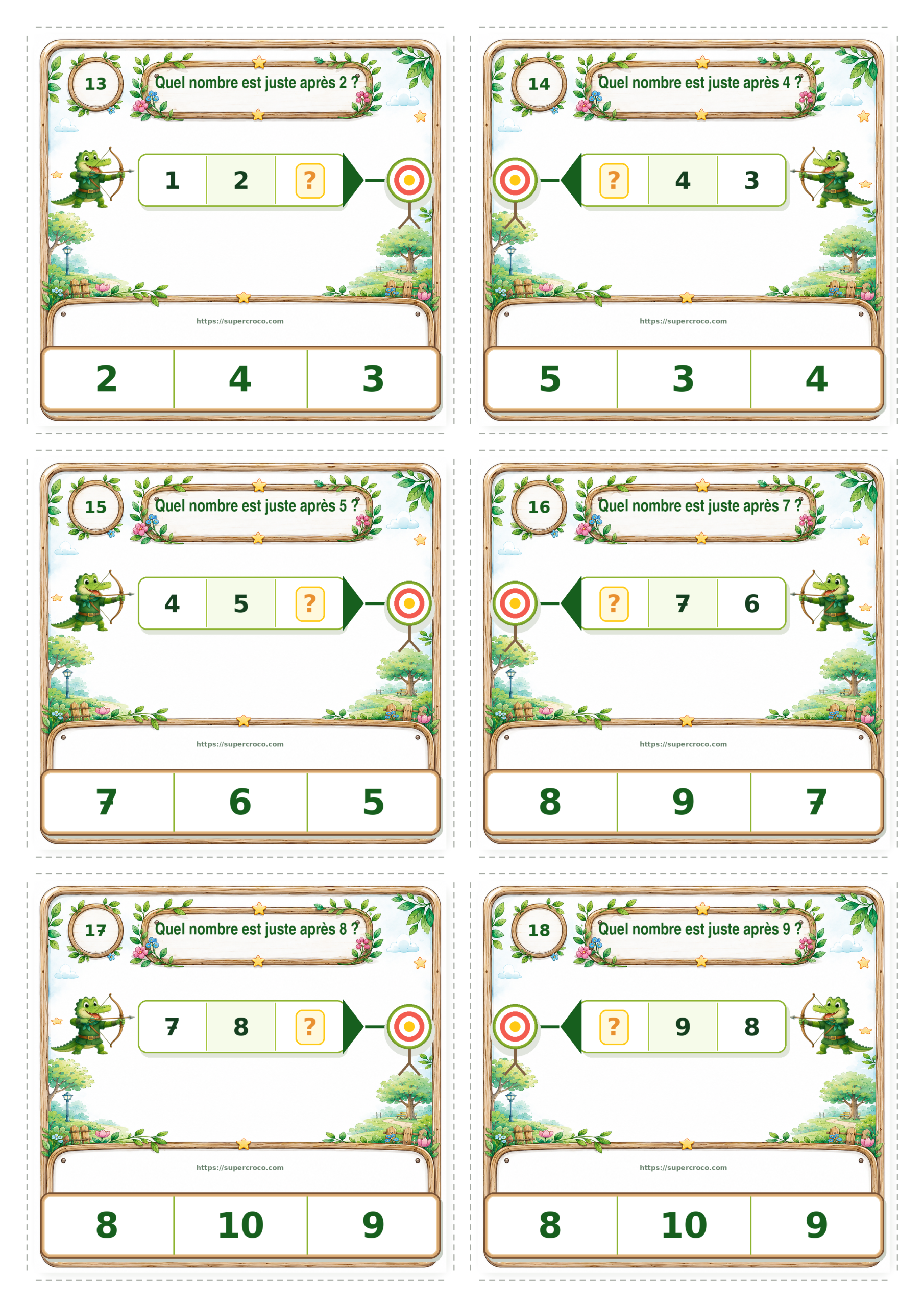 Droite des nombres jusqu’à 10 – Jeu de cartes à pince P1 / CP – Image 7