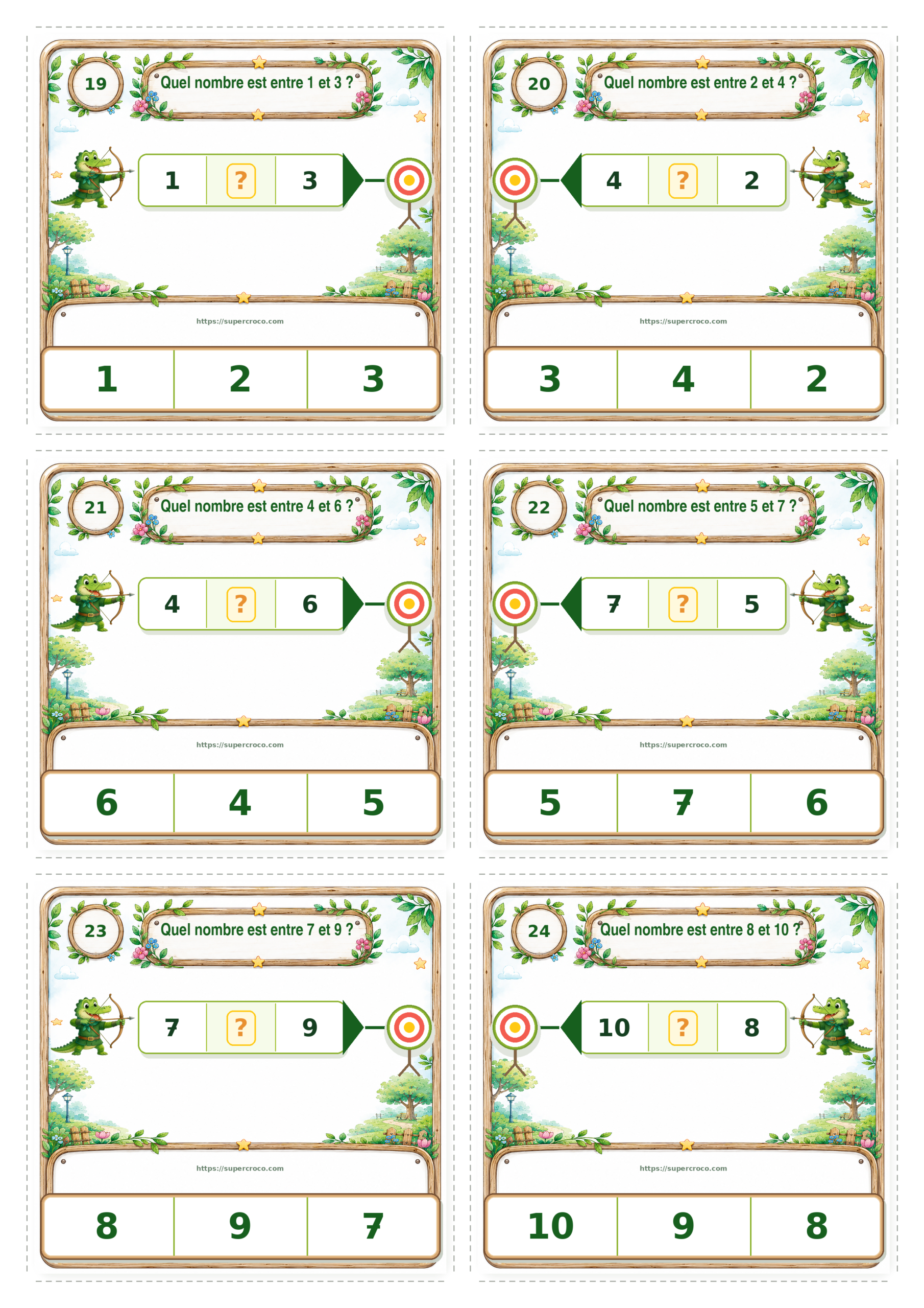 Droite des nombres jusqu’à 10 – Jeu de cartes à pince P1 / CP – Image 9