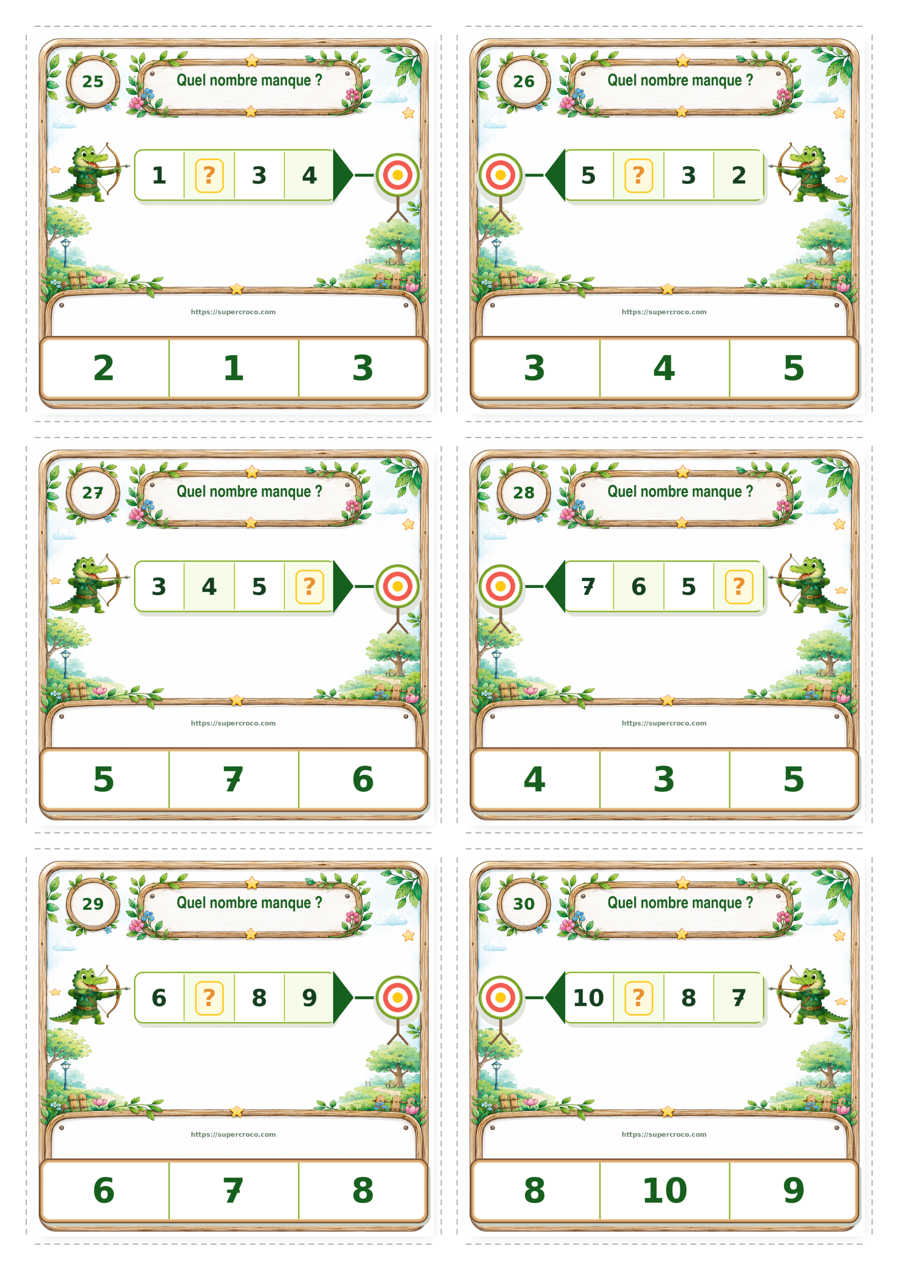 Droite des nombres jusqu’à 10 – Jeu de cartes à pince P1 / CP – Image 11