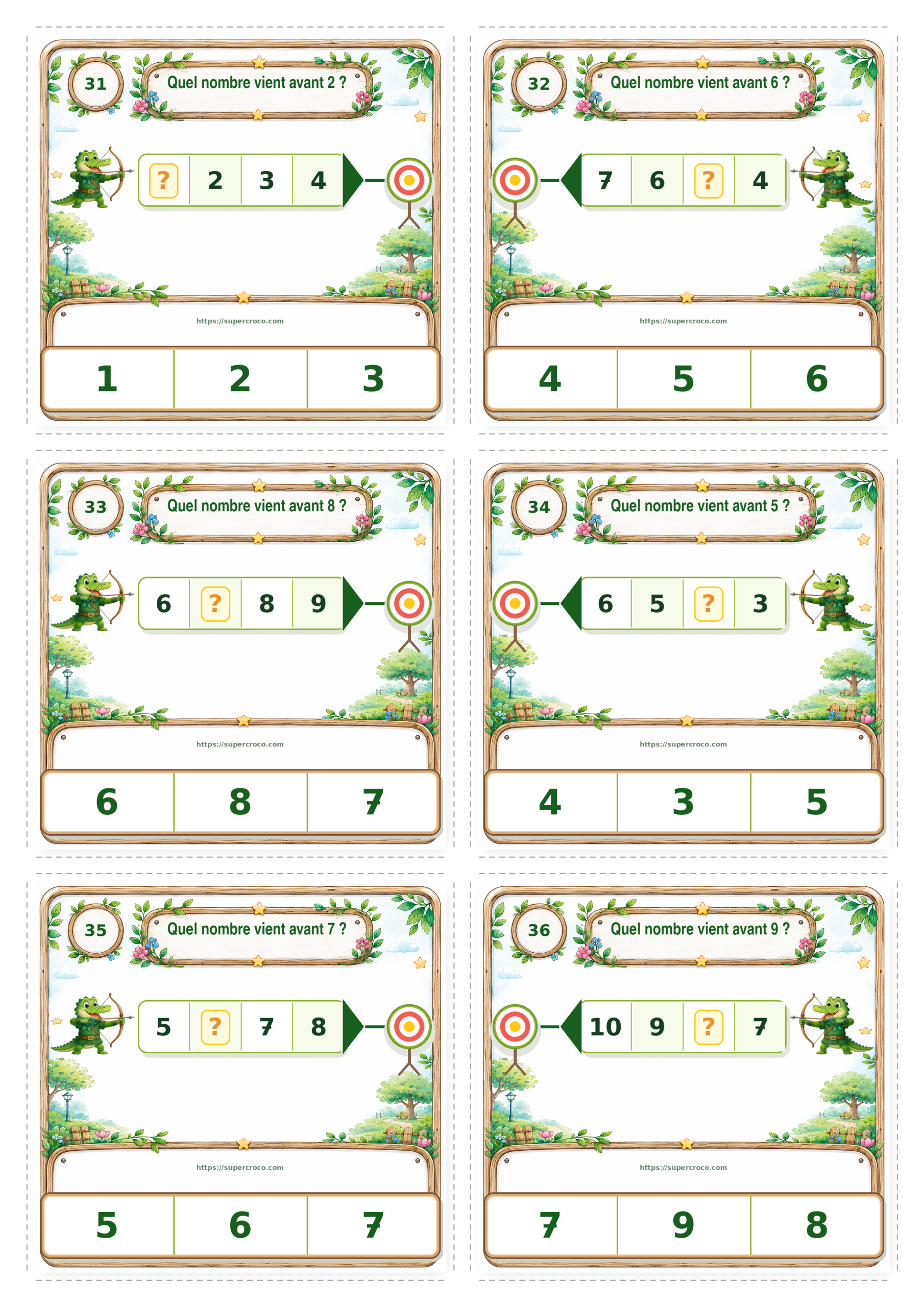 Droite des nombres jusqu’à 10 – Jeu de cartes à pince P1 / CP – Image 13
