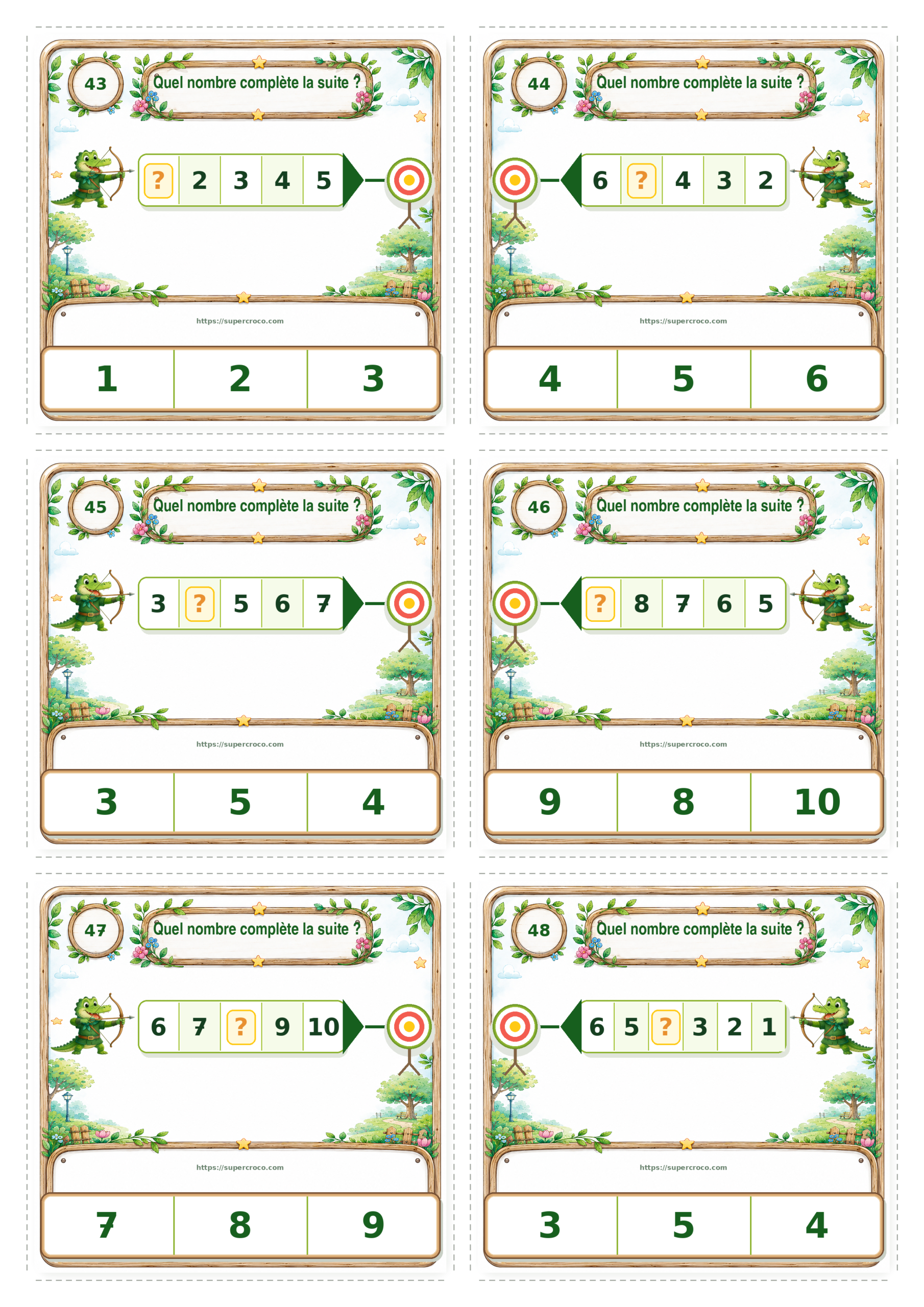 Droite des nombres jusqu’à 10 – Jeu de cartes à pince P1 / CP – Image 17