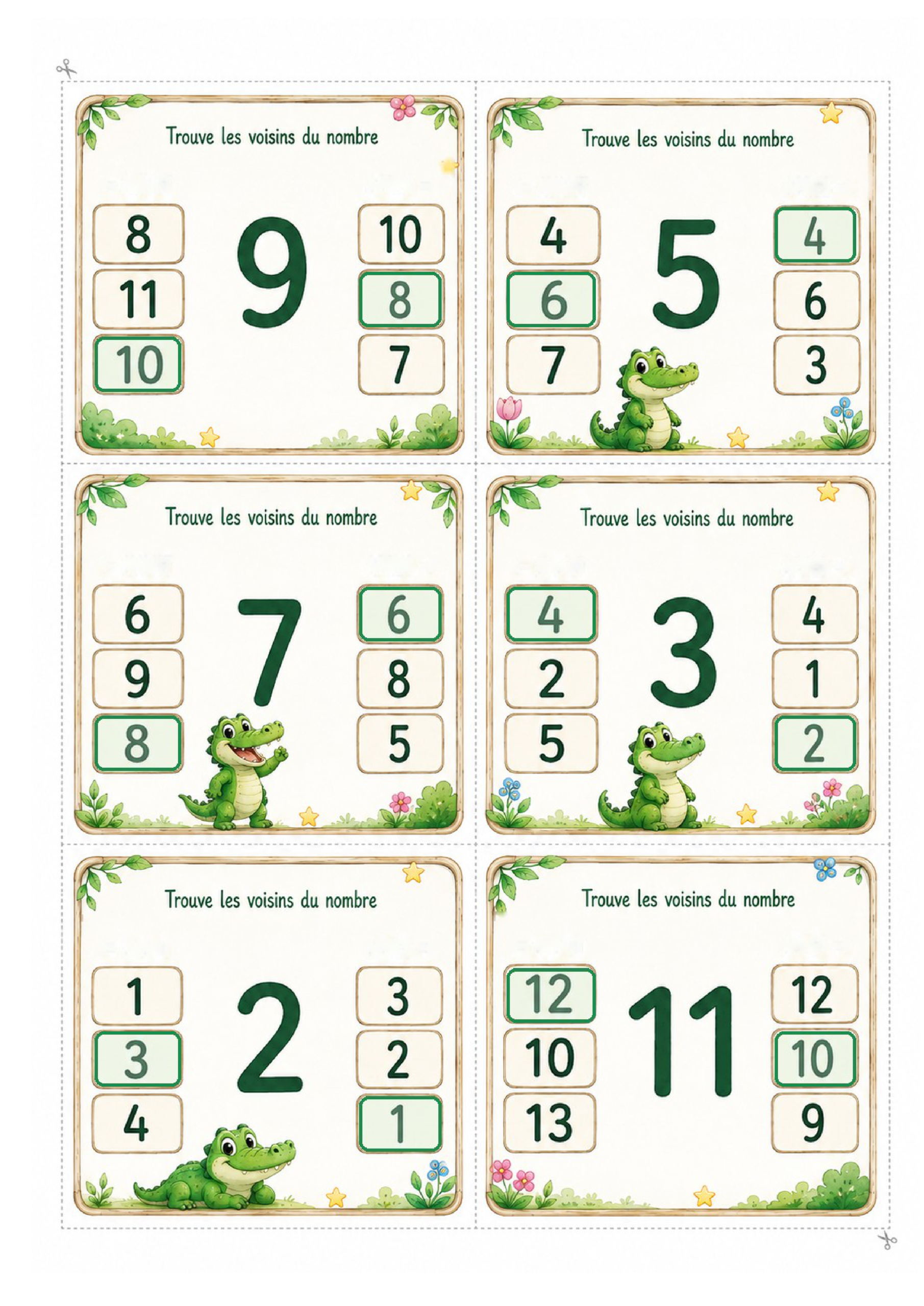 Les voisins des nombres – P1 / CP – Jeu de cartes à pince – Image 11