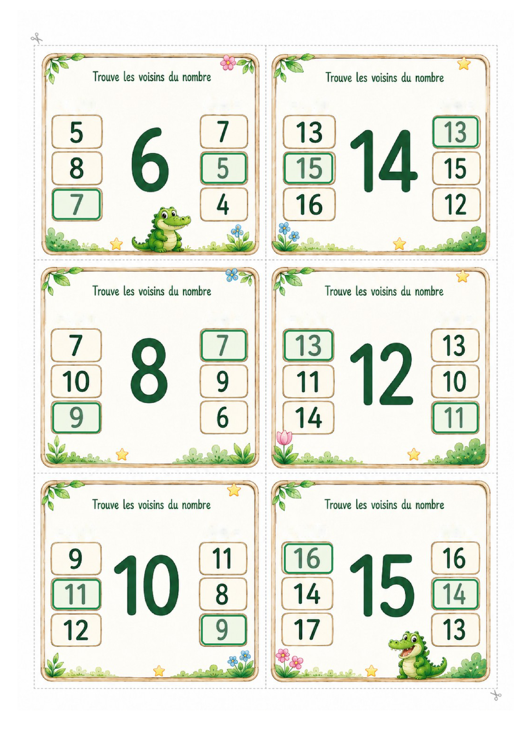 Les voisins des nombres – P1 / CP – Jeu de cartes à pince – Image 10