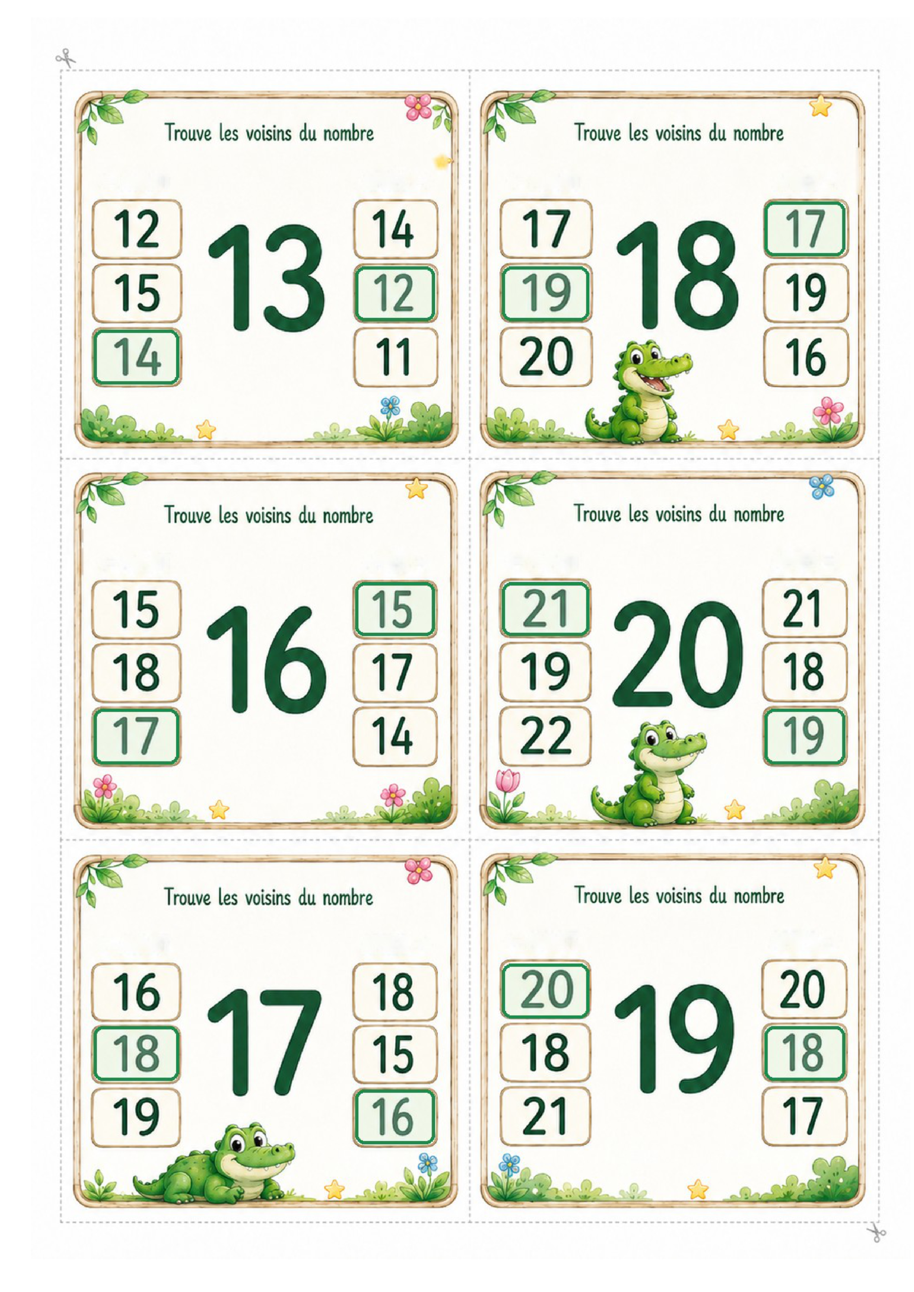 Les voisins des nombres – P1 / CP – Jeu de cartes à pince – Image 9