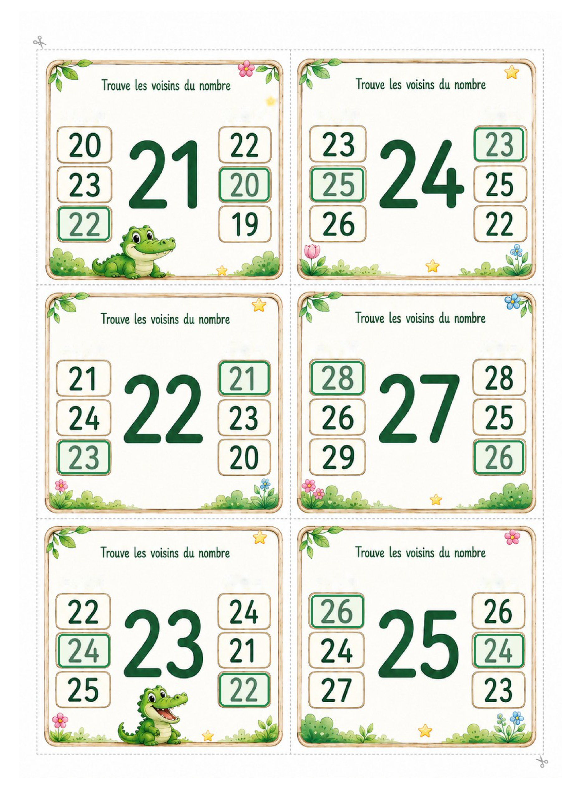 Les voisins des nombres – P1 / CP – Jeu de cartes à pince – Image 8