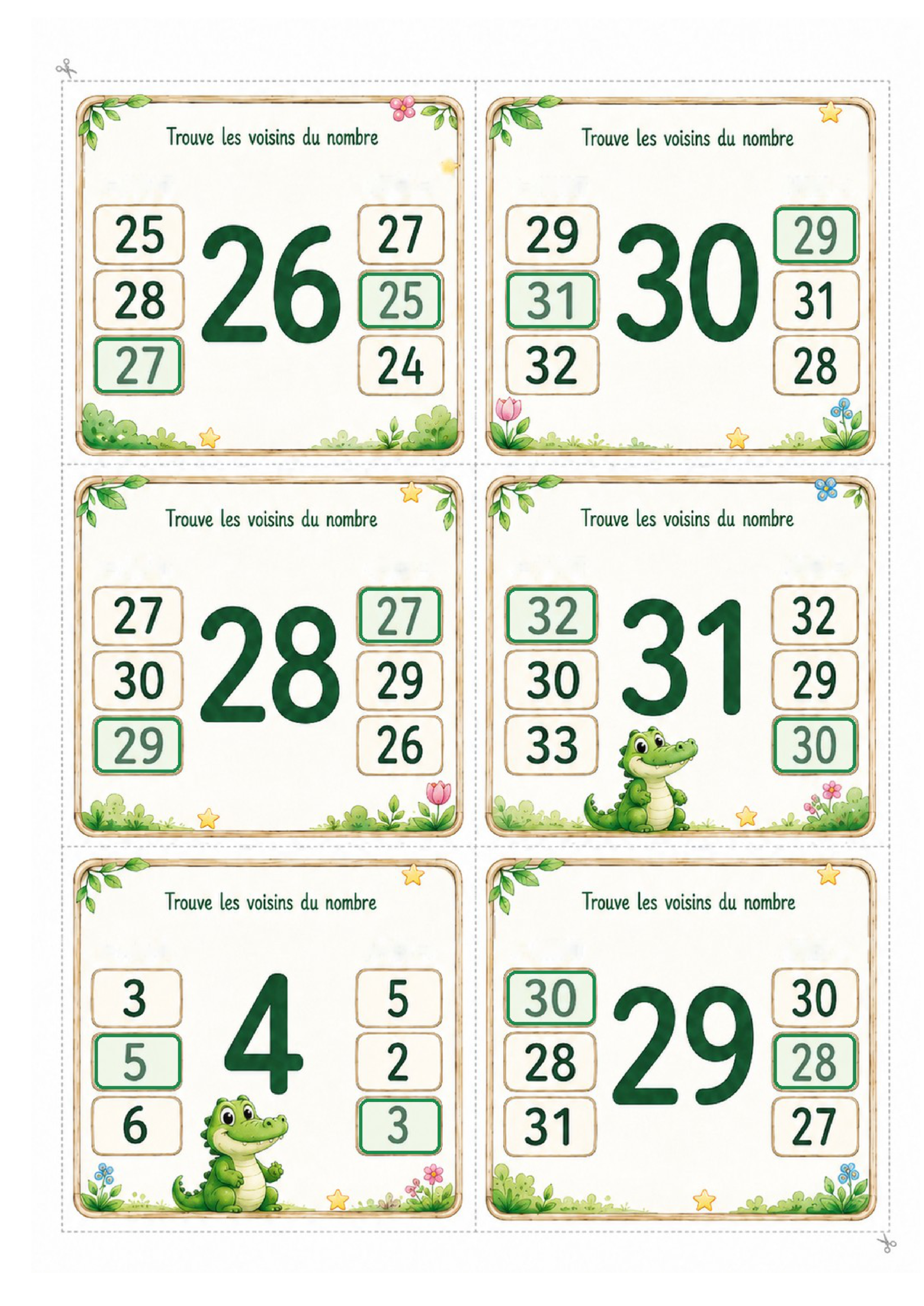 Les voisins des nombres – P1 / CP – Jeu de cartes à pince – Image 7