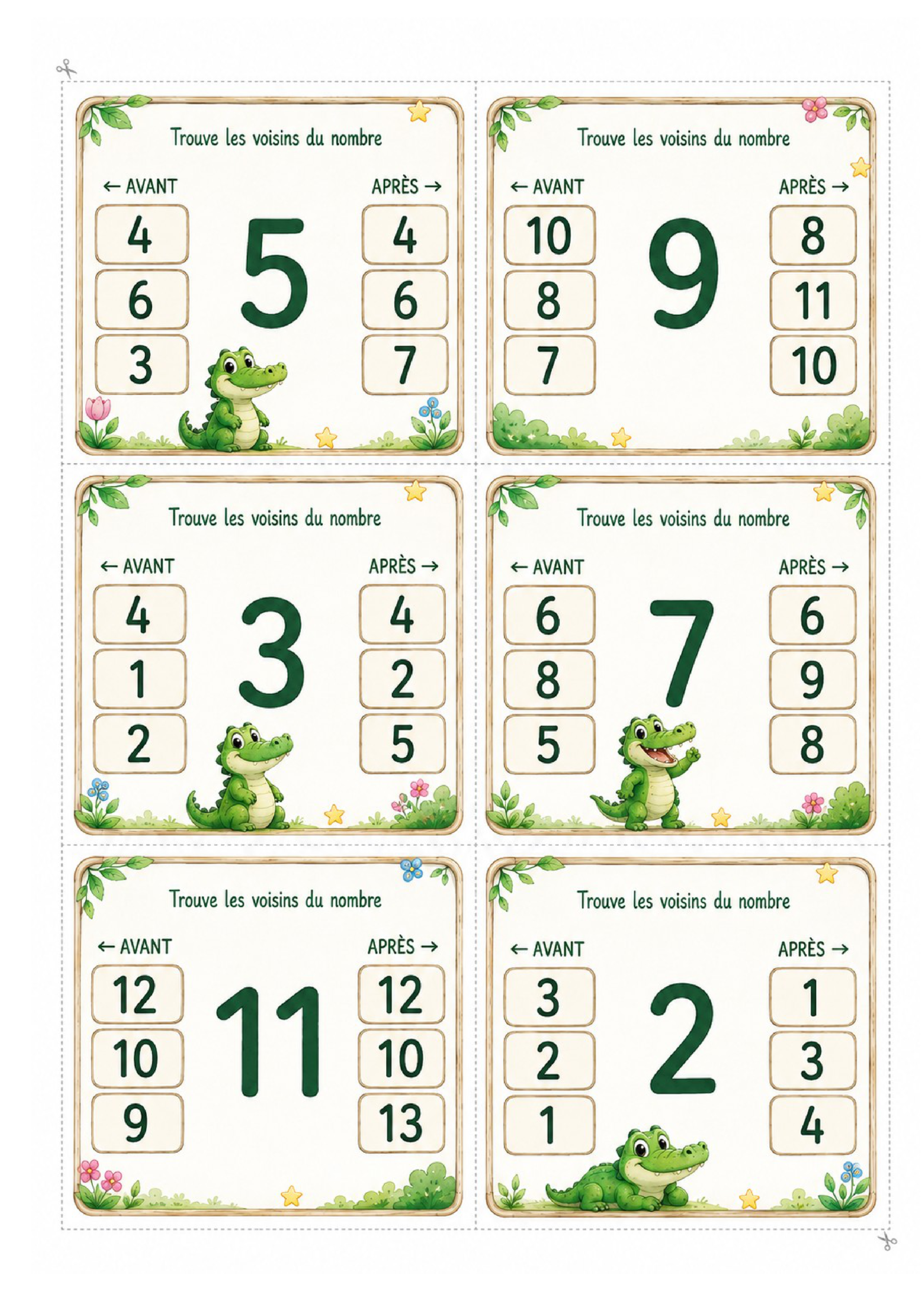 Les voisins des nombres – P1 / CP – Jeu de cartes à pince – Image 6