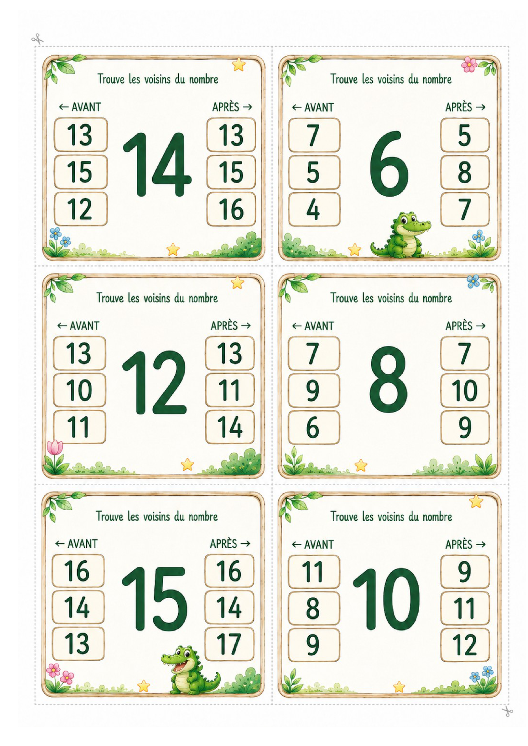 Les voisins des nombres – P1 / CP – Jeu de cartes à pince – Image 5