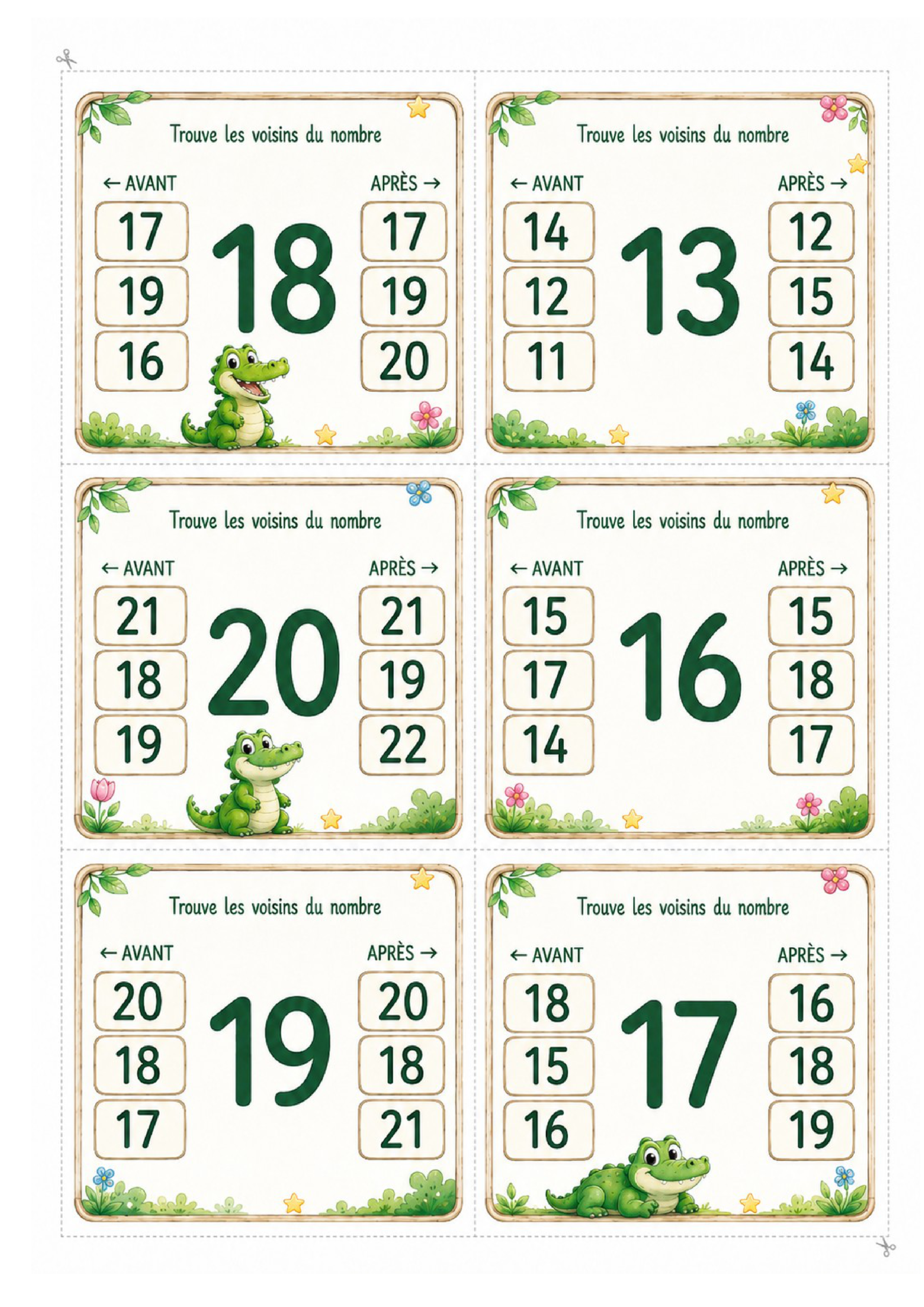 Les voisins des nombres – P1 / CP – Jeu de cartes à pince – Image 4
