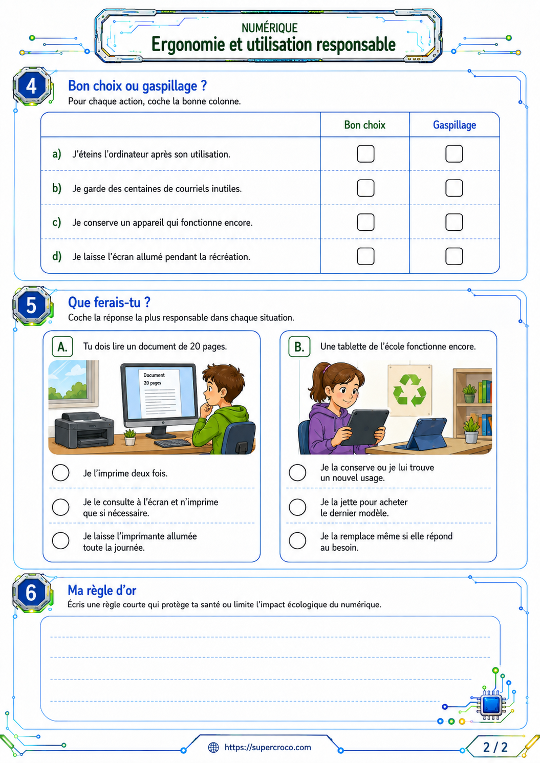 Ergonomie et utilisation responsable du numérique – P6 / 6e primaire – Image 4