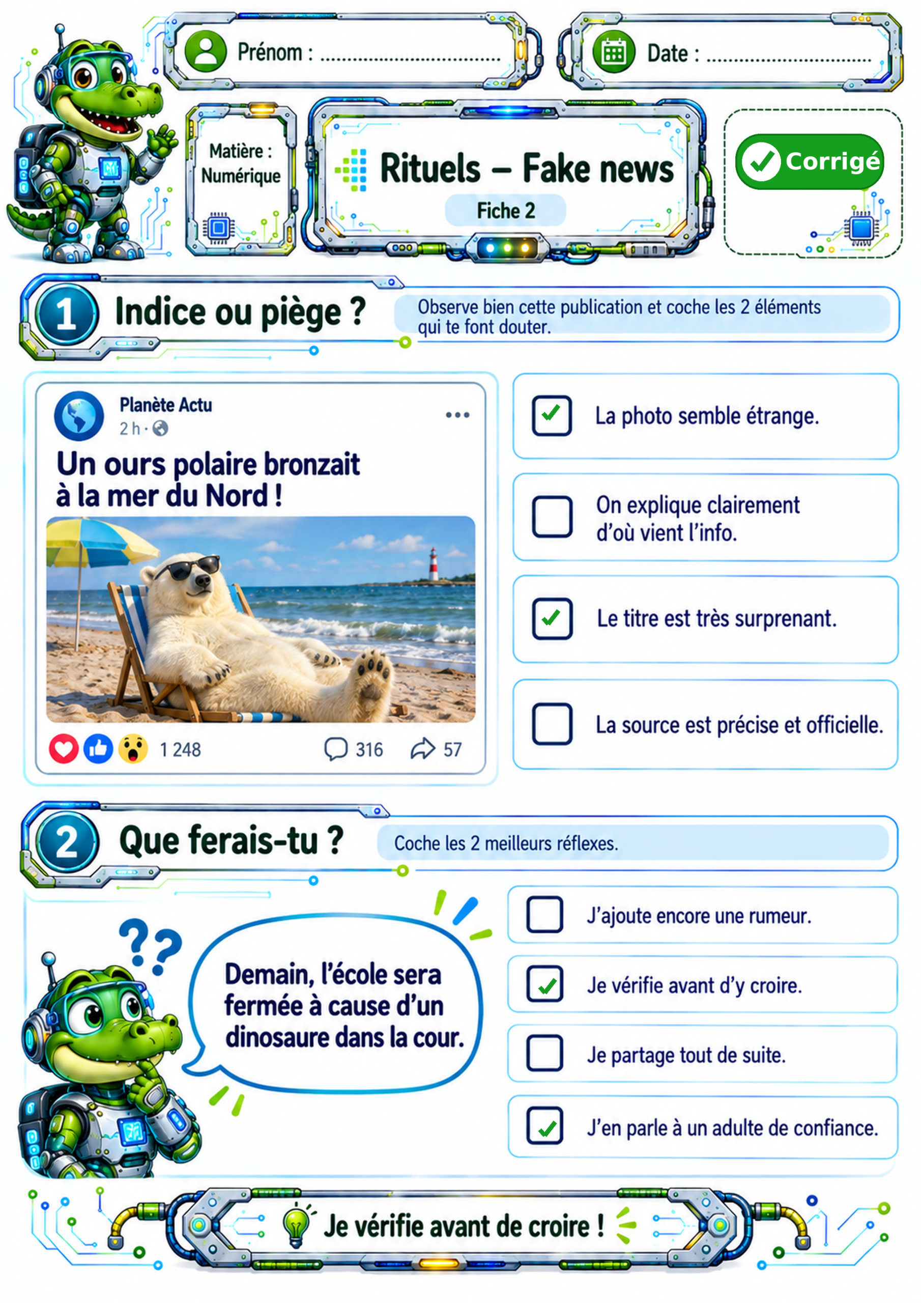 Fake news – 10 fiches d’activités P3 / CE2 – Image 9