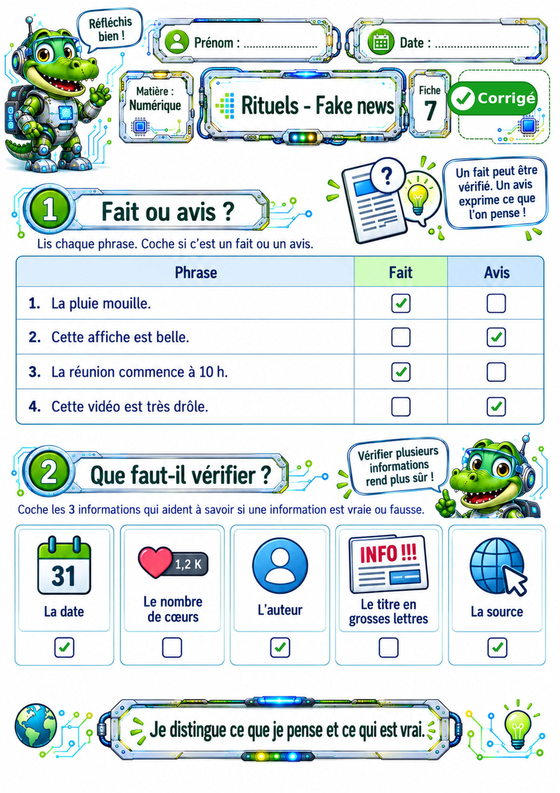 Fake news – 10 fiches d’activités P3 / CE2 – Image 4