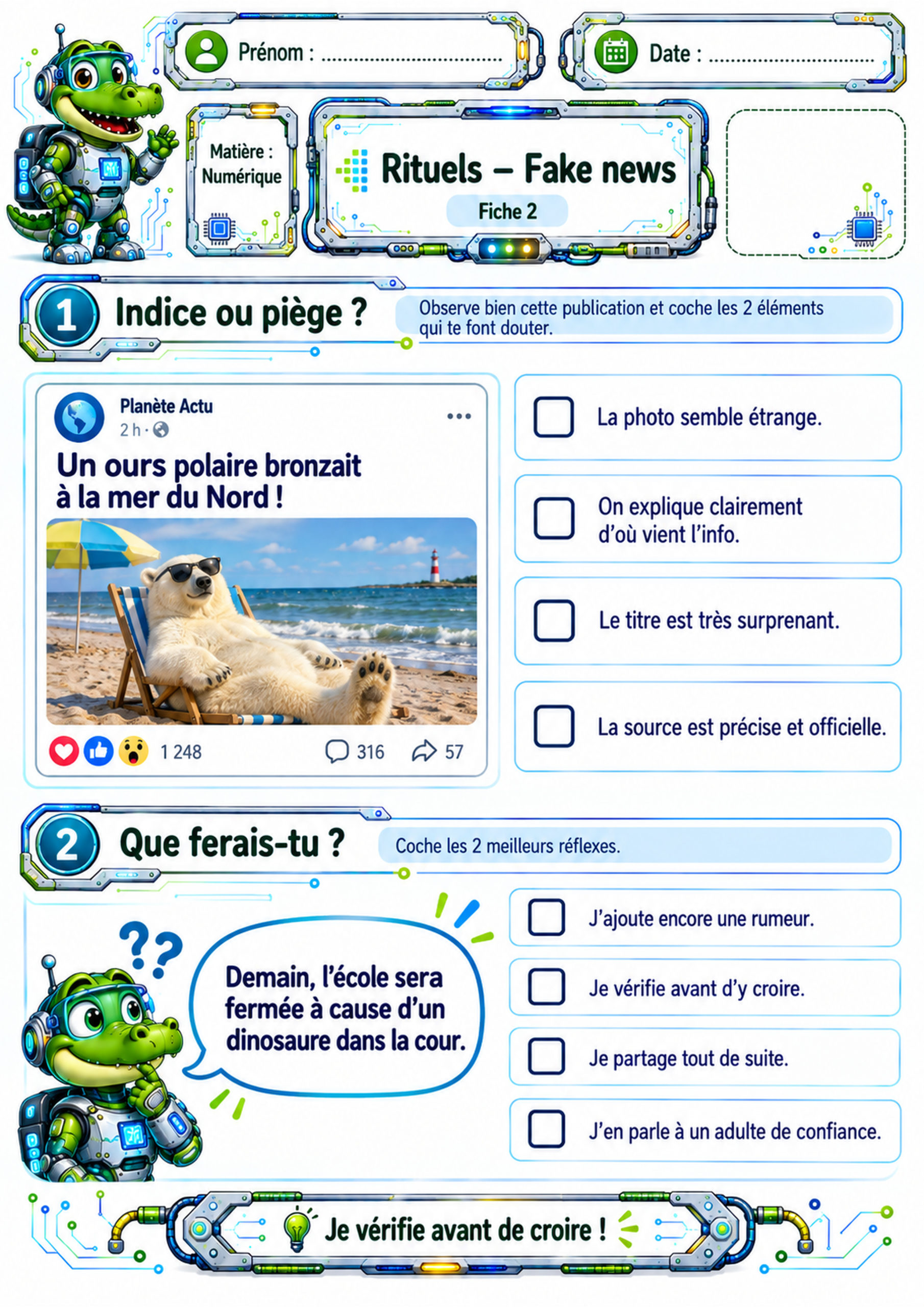 Fake news – 10 fiches d’activités P3 / CE2 – Image 13