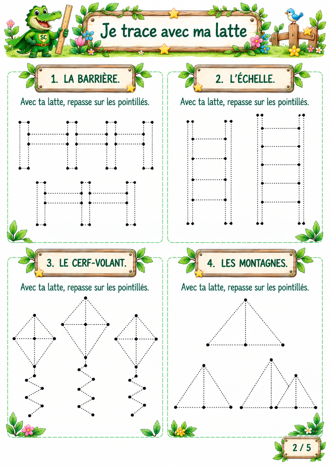 Tracer des lignes droites avec une règle – Exercices CE1 / P2 – Image 3