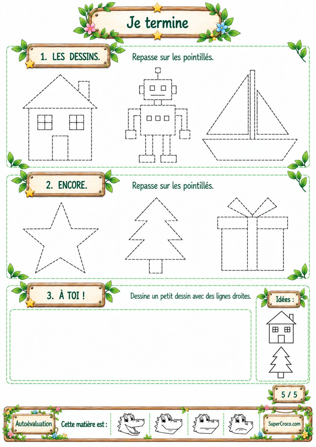 Tracer des lignes droites avec une règle – Exercices CE1 / P2 – Image 6