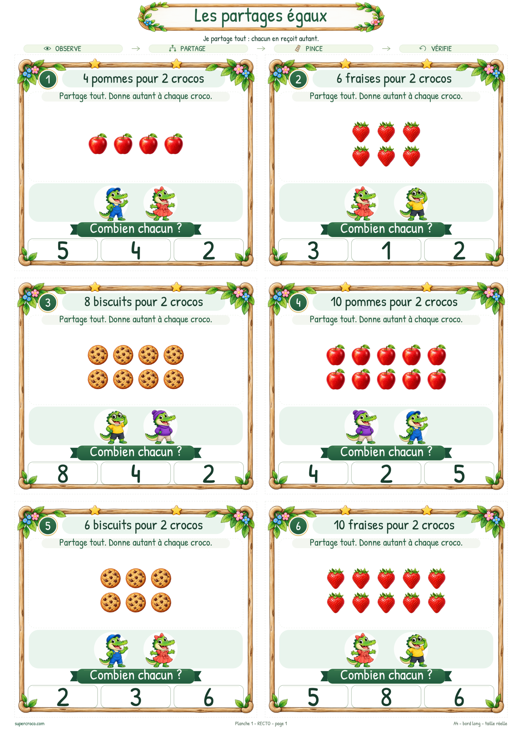 Les partages égaux : 36 cartes à pince pour le CP / P1 – Image 14