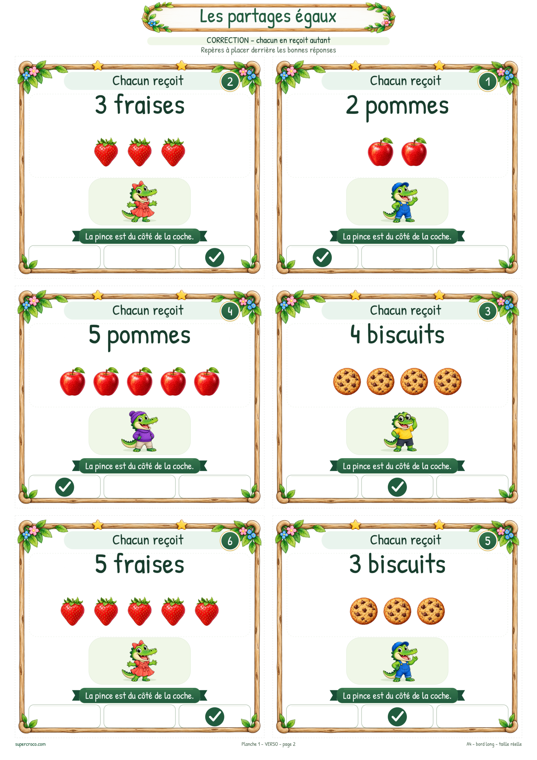 Les partages égaux : 36 cartes à pince pour le CP / P1 – Image 13