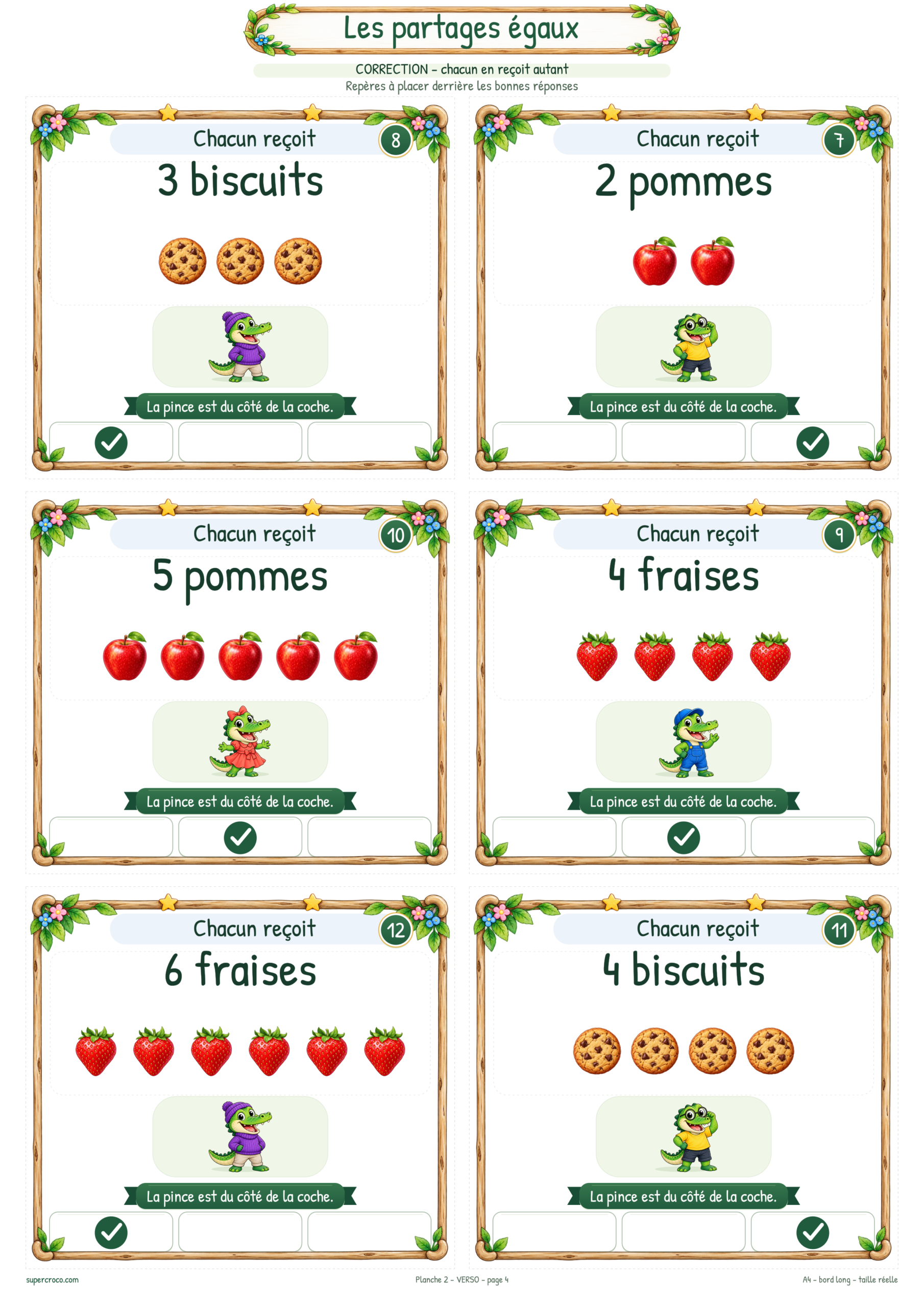 Les partages égaux : 36 cartes à pince pour le CP / P1 – Image 11