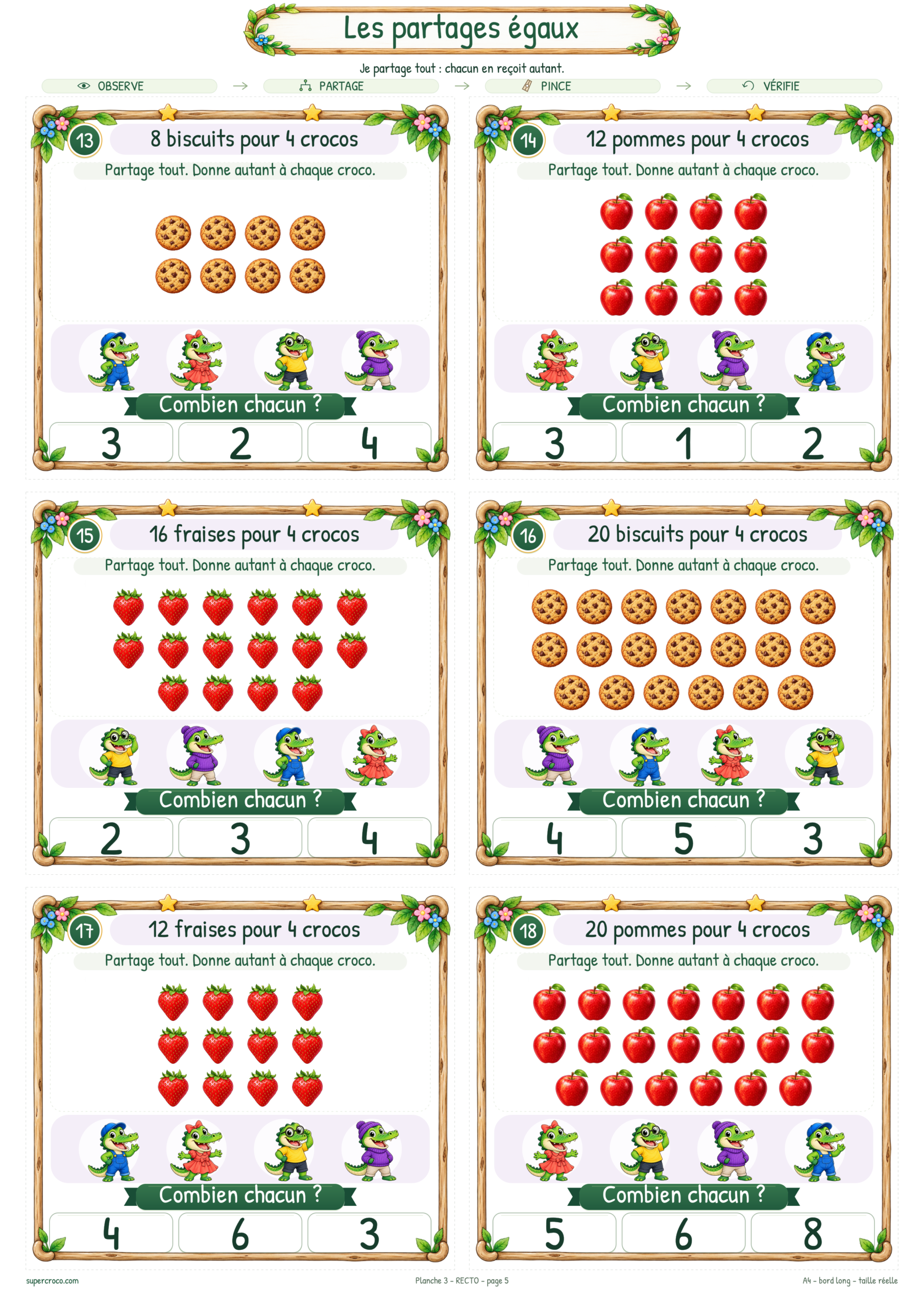 Les partages égaux : 36 cartes à pince pour le CP / P1 – Image 10