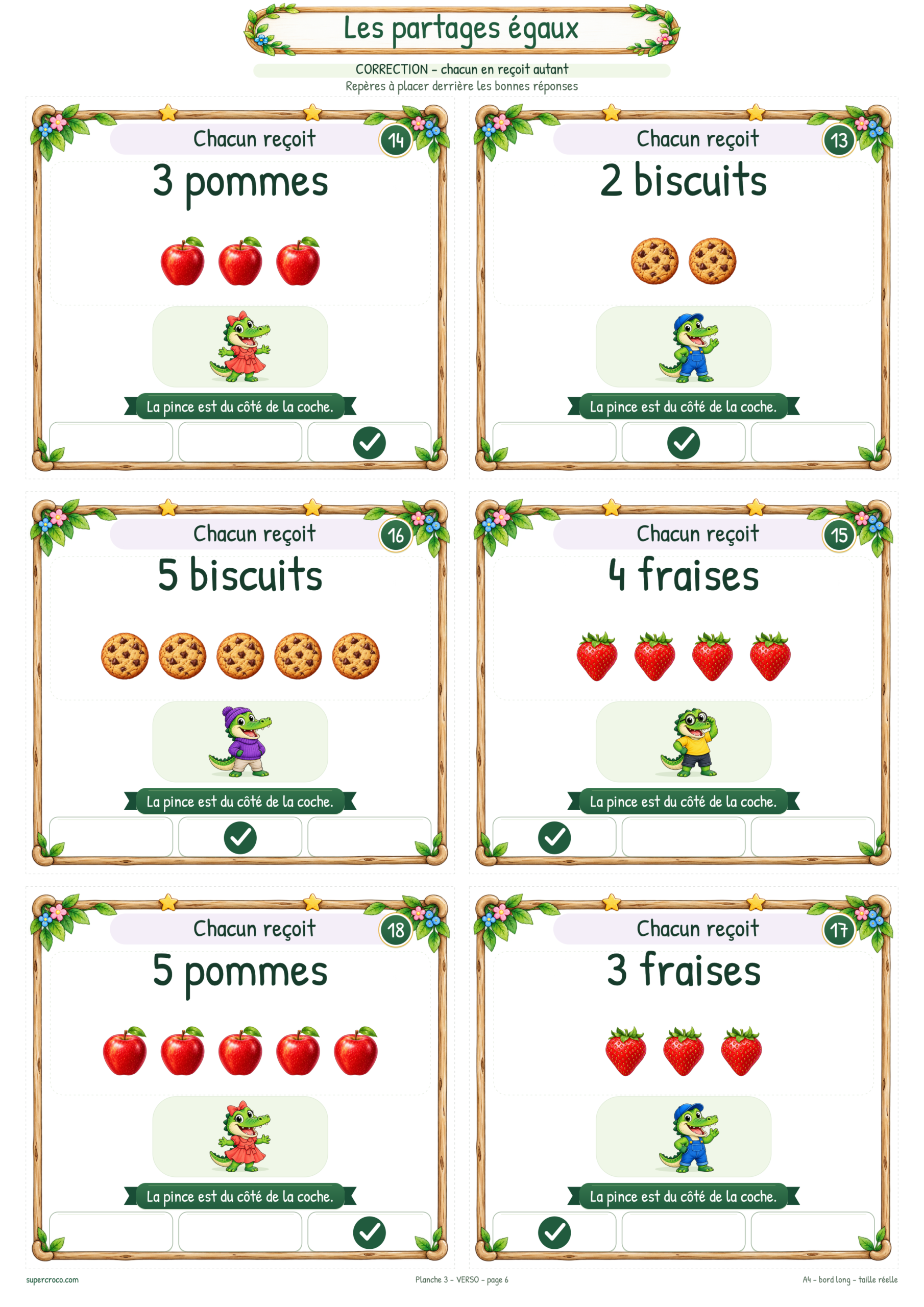 Les partages égaux : 36 cartes à pince pour le CP / P1 – Image 9