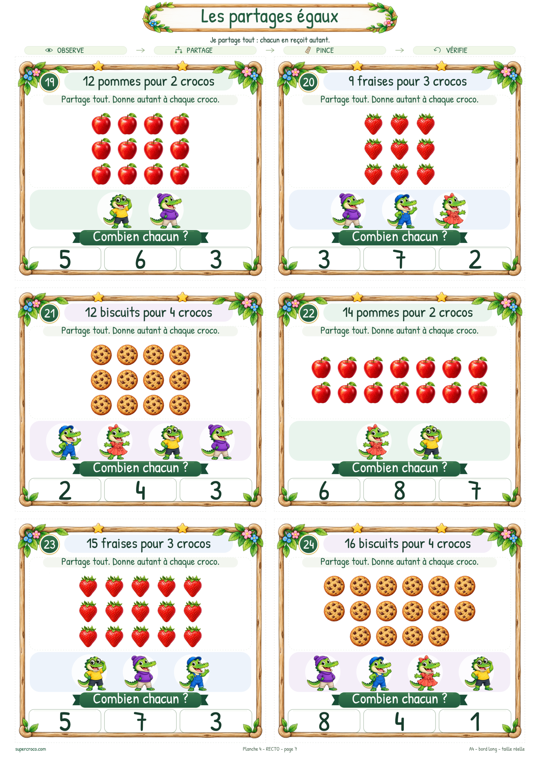 Les partages égaux : 36 cartes à pince pour le CP / P1 – Image 8