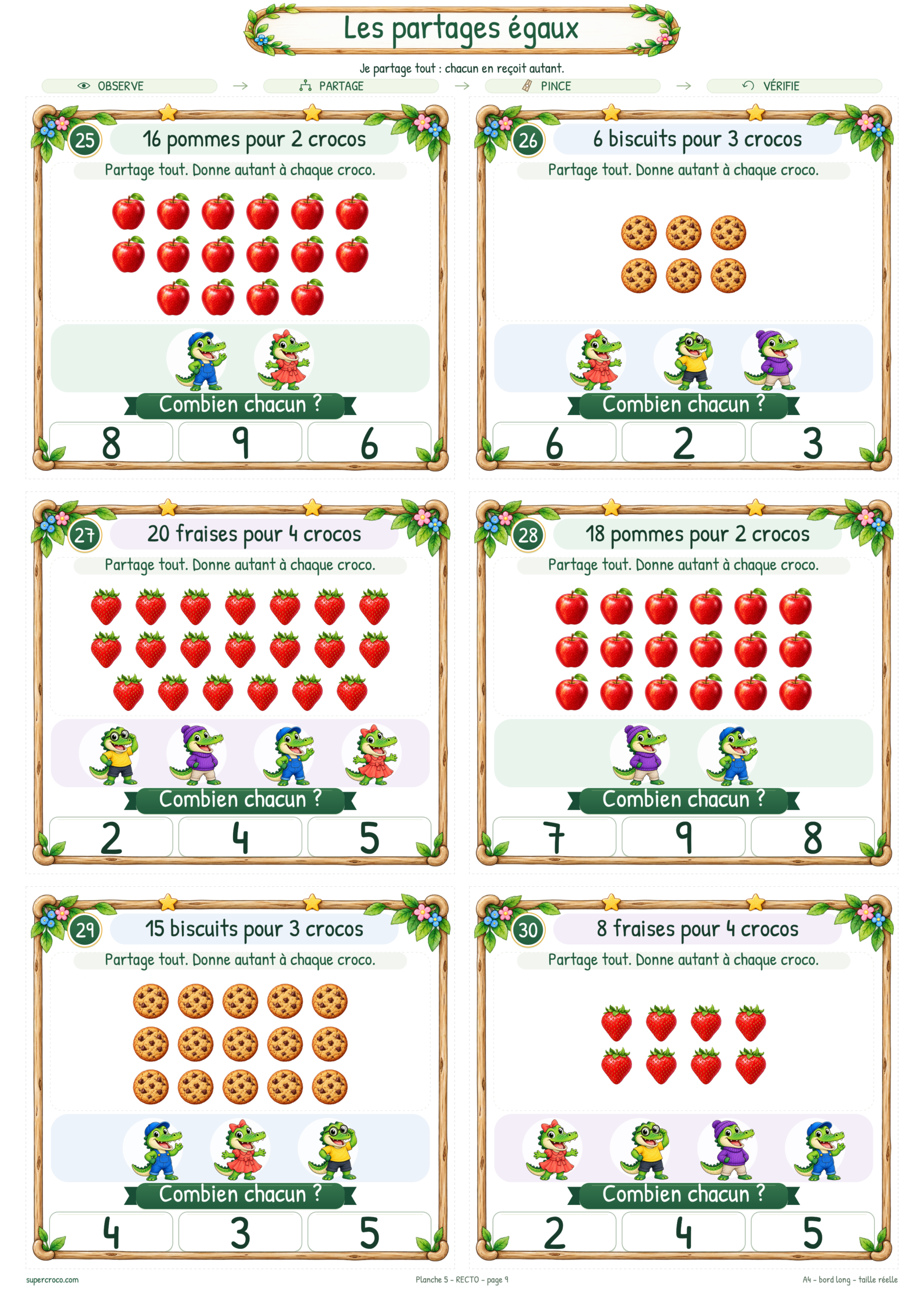 Les partages égaux : 36 cartes à pince pour le CP / P1 – Image 6