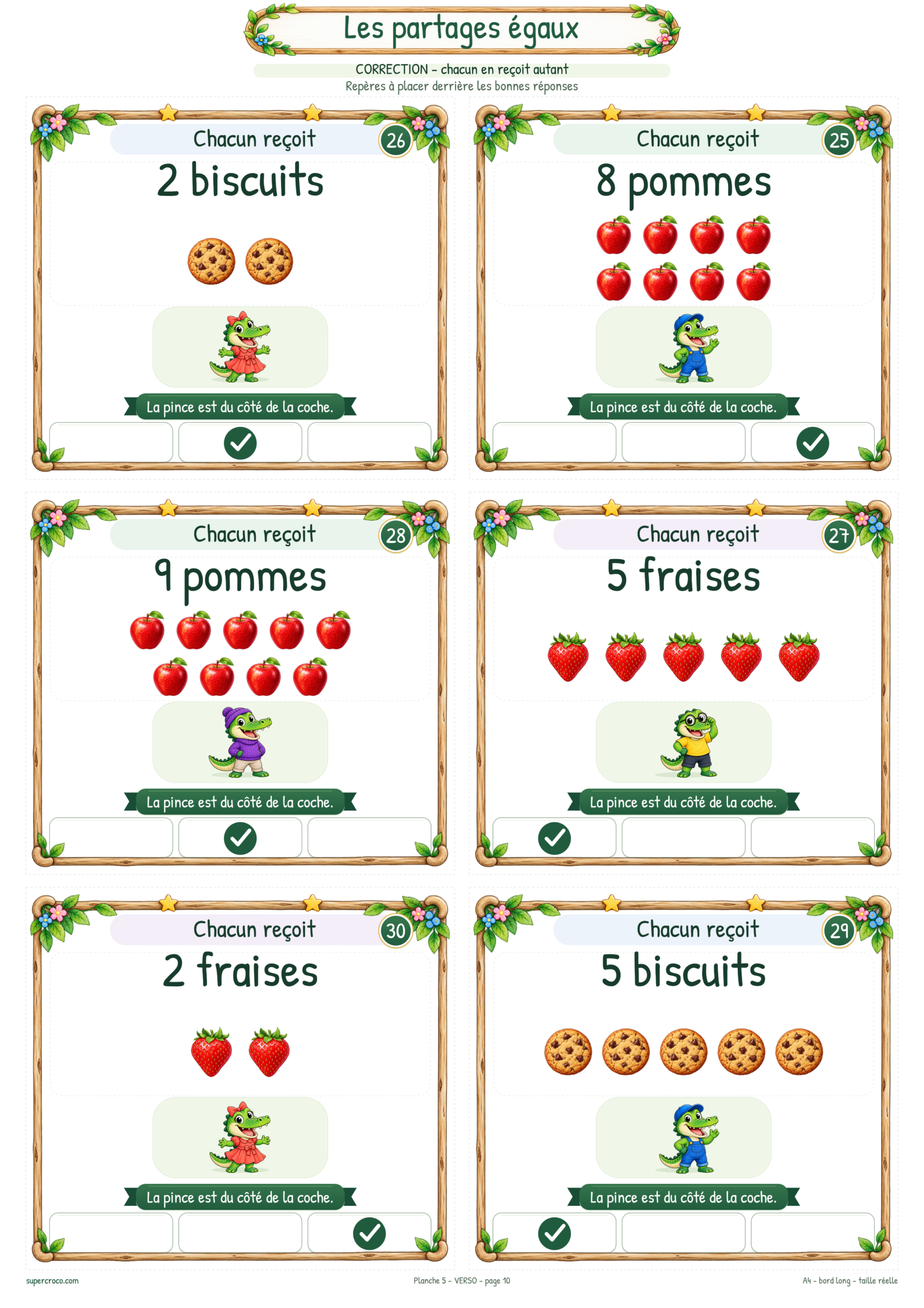 Les partages égaux : 36 cartes à pince pour le CP / P1 – Image 5