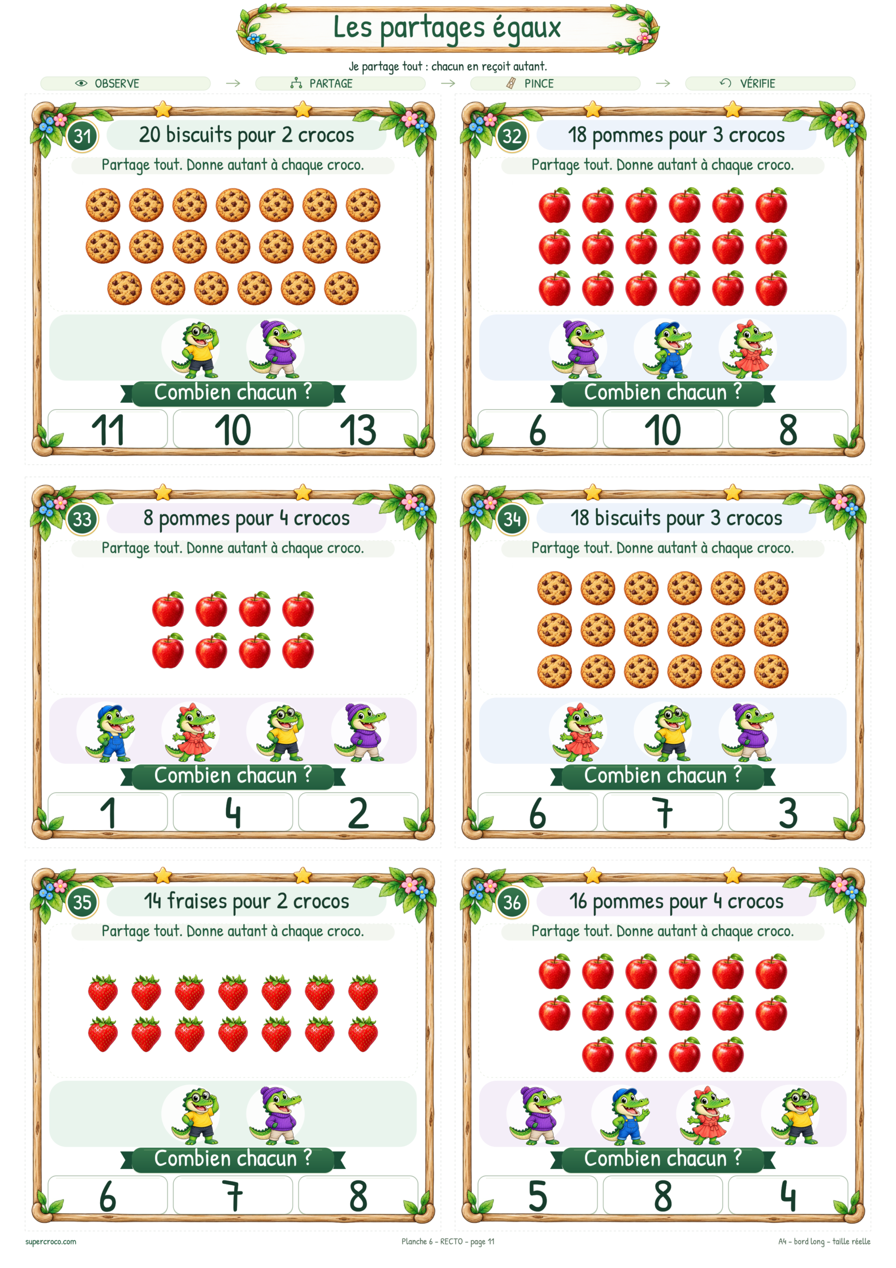Les partages égaux : 36 cartes à pince pour le CP / P1 – Image 4