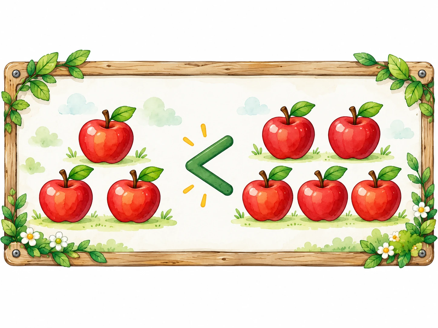 Deux collections de pommes pour comparer des quantités en P1 / CP