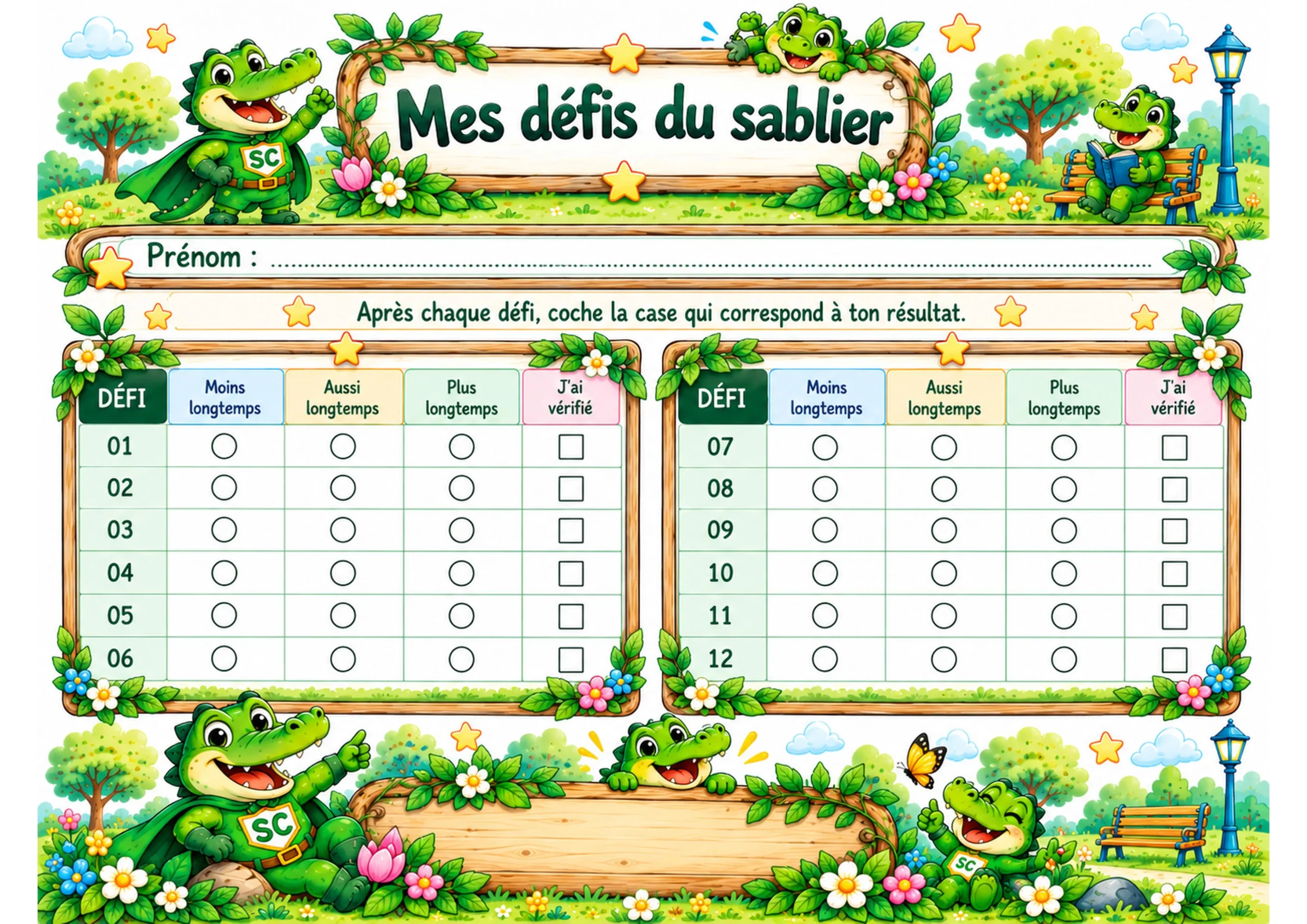 Le défi du sablier – Jeu pour estimer et comparer les durées – P1 / CP – Image 5